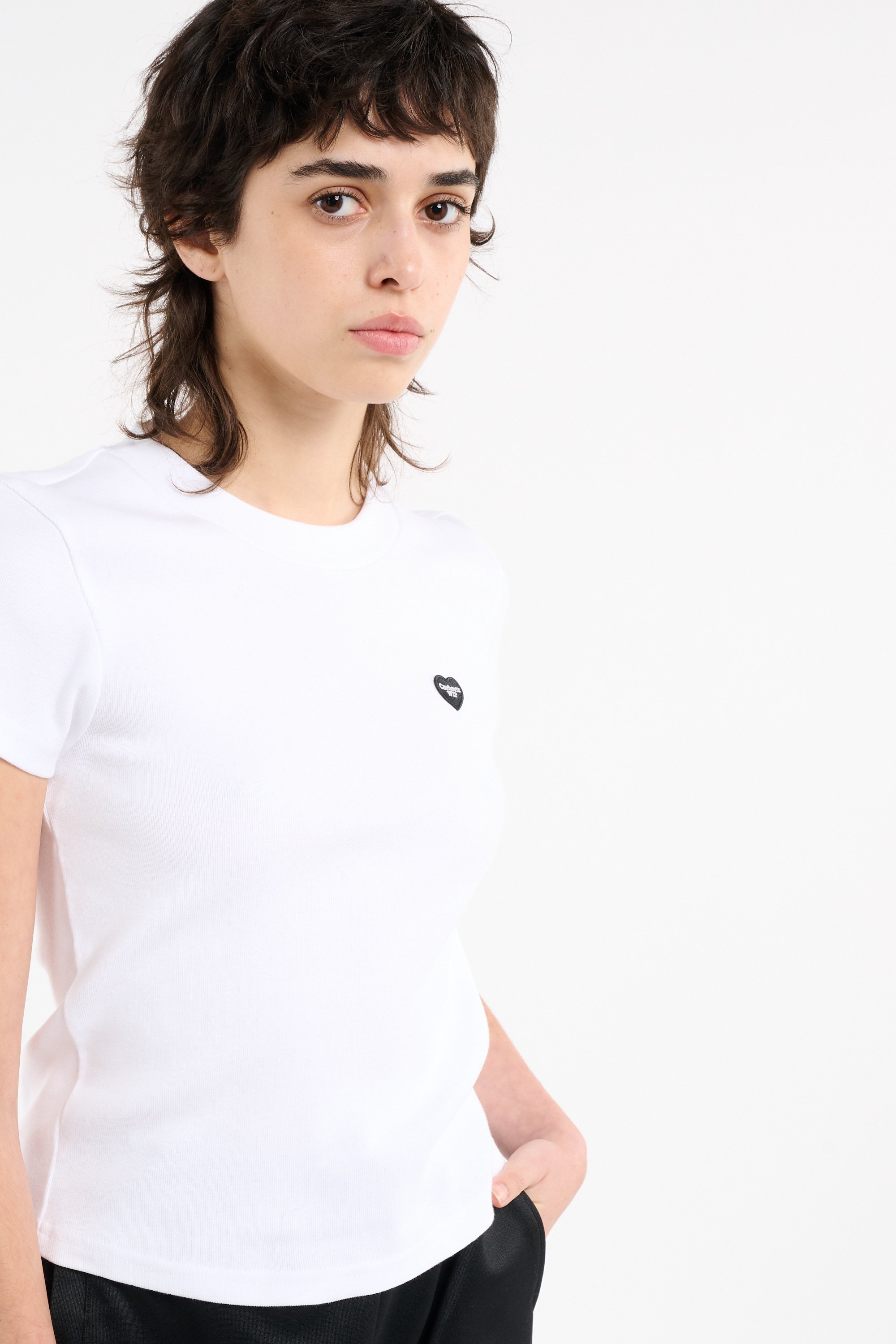 Regular-fit round-neck cotton T-shirt | White CARHARTT WIP Women