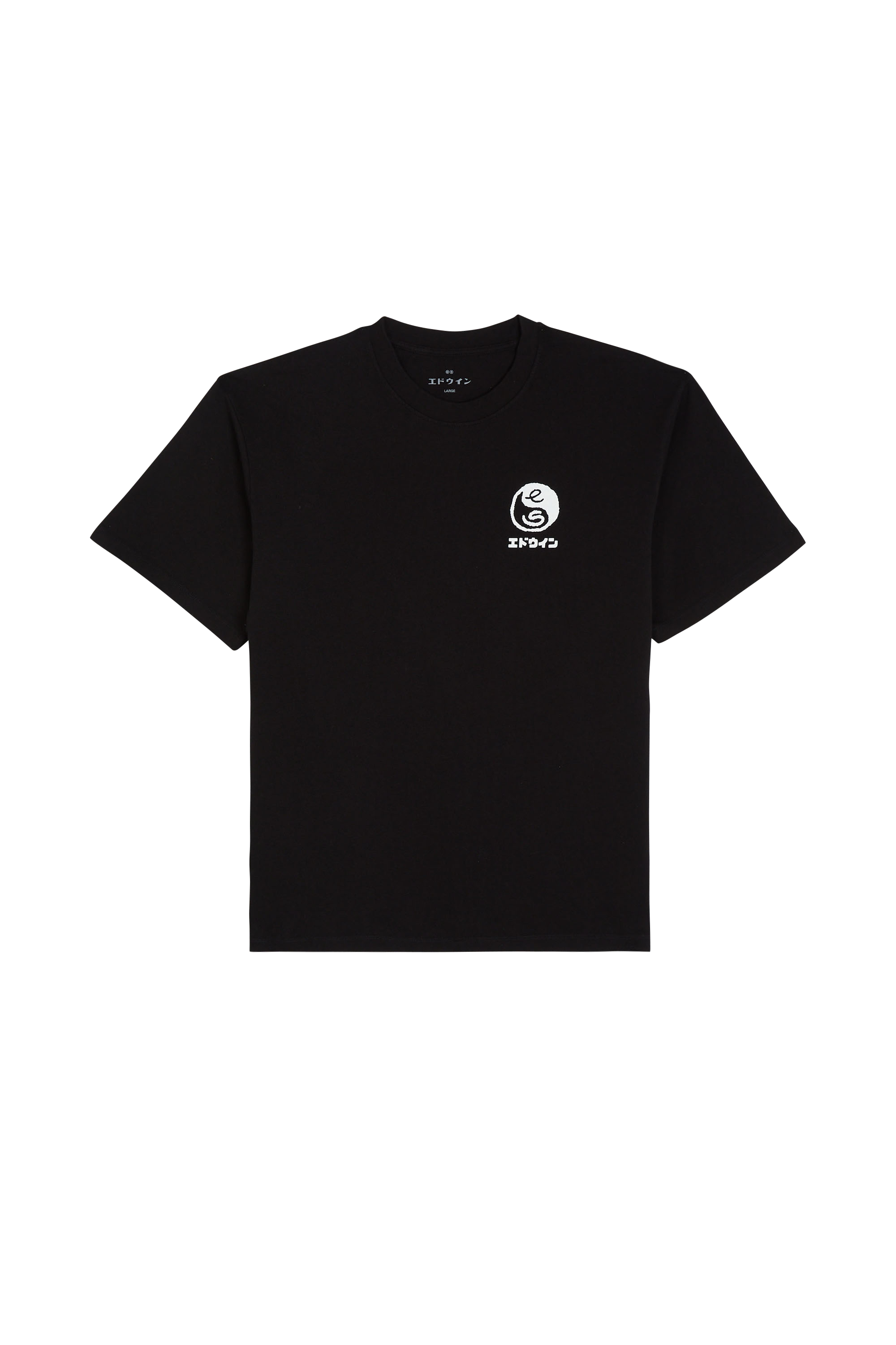 Regular-fit round-neck cotton T-shirt Black