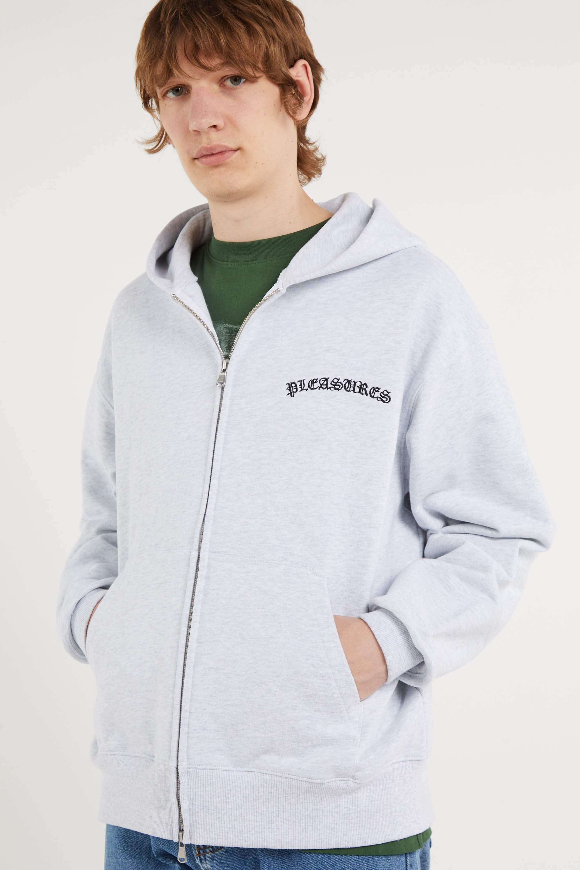 Sweat oversize à capuche en coton | Gris PLEASURES Homme