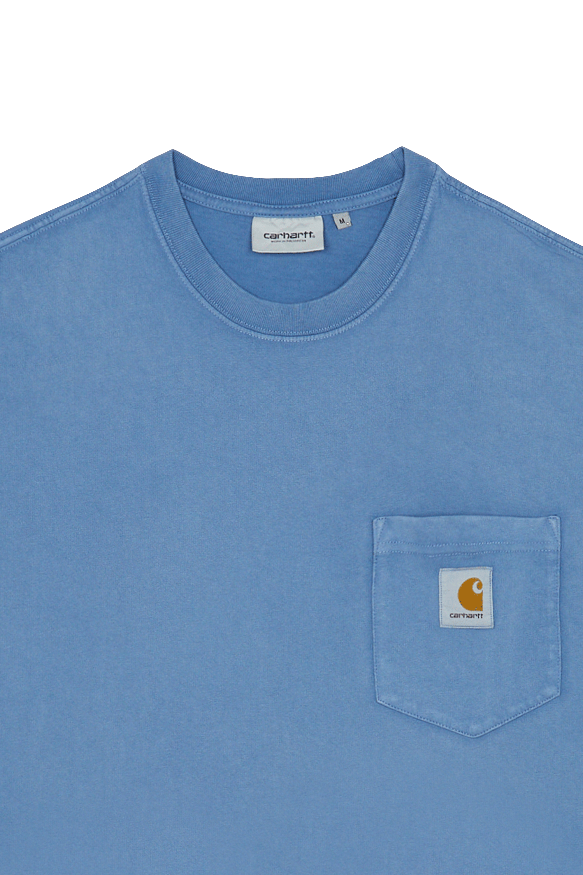 Regular-fit round-neck cotton T-shirt Blue