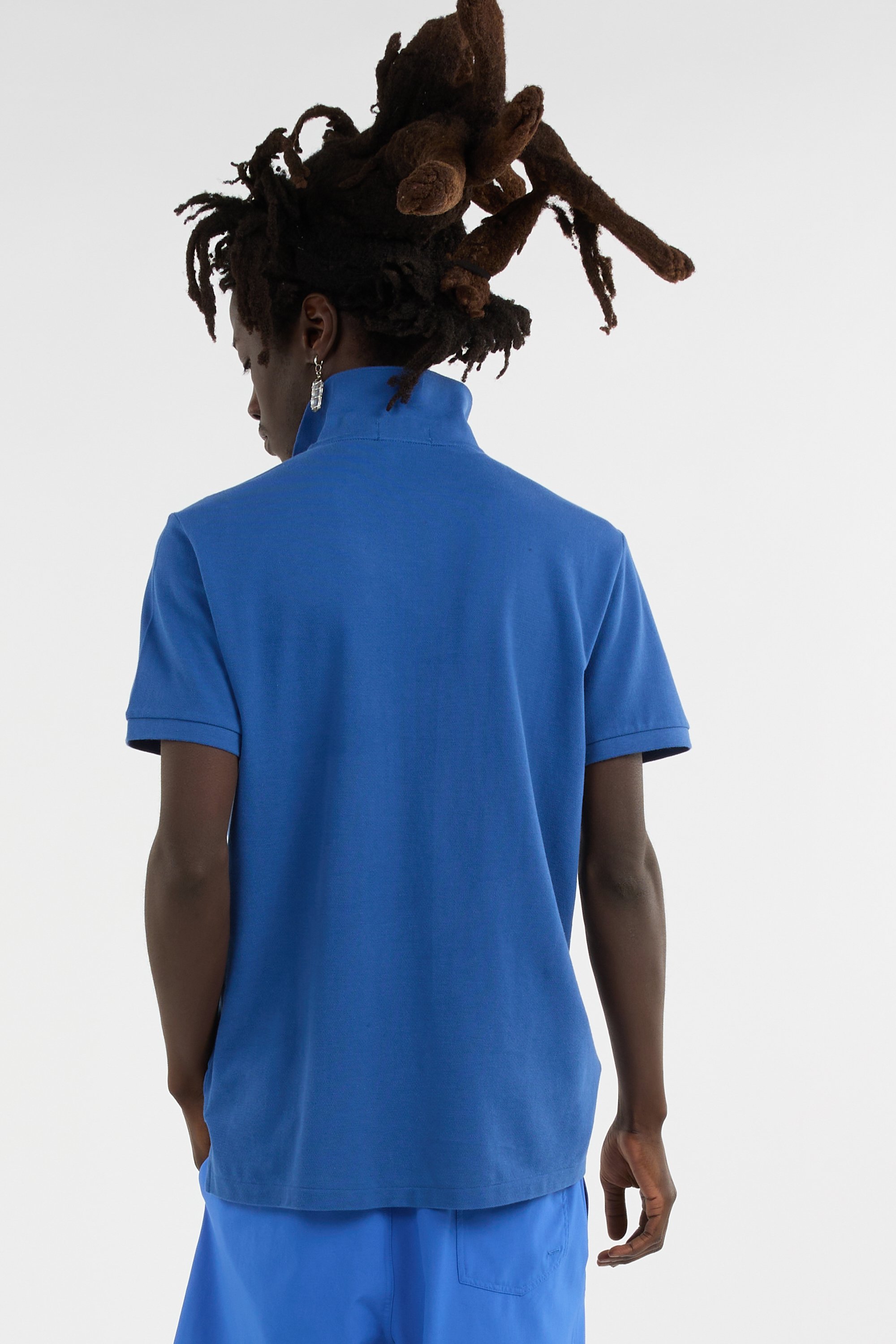 Polo slim-fit en coton Bleu