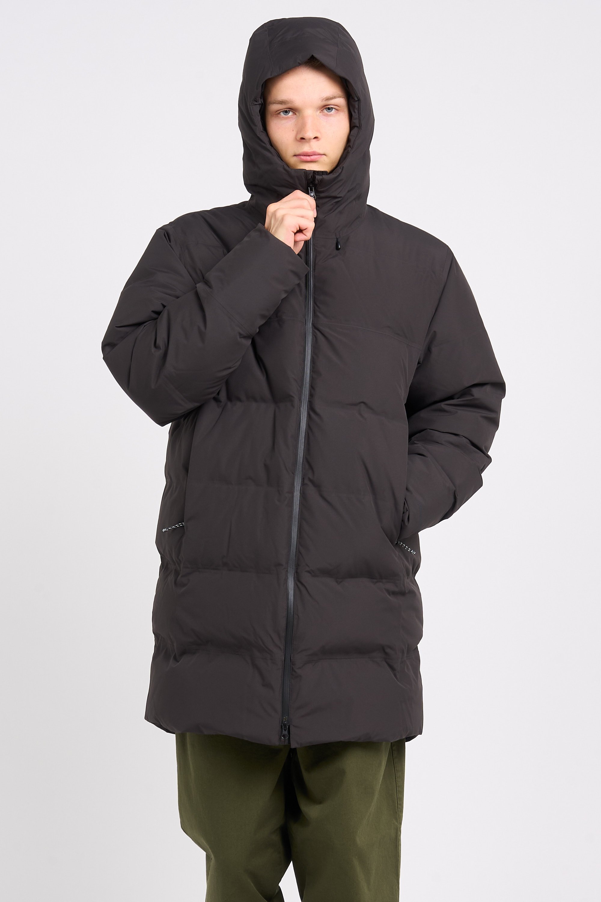 Lightweight quilted padded jacket with high neck Black