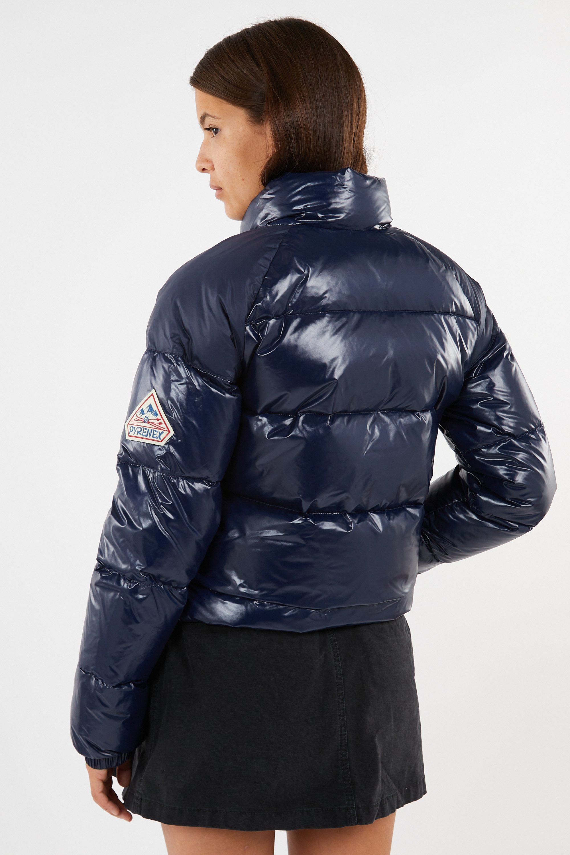 Lightweight quilted padded jacket with high neck Blue
