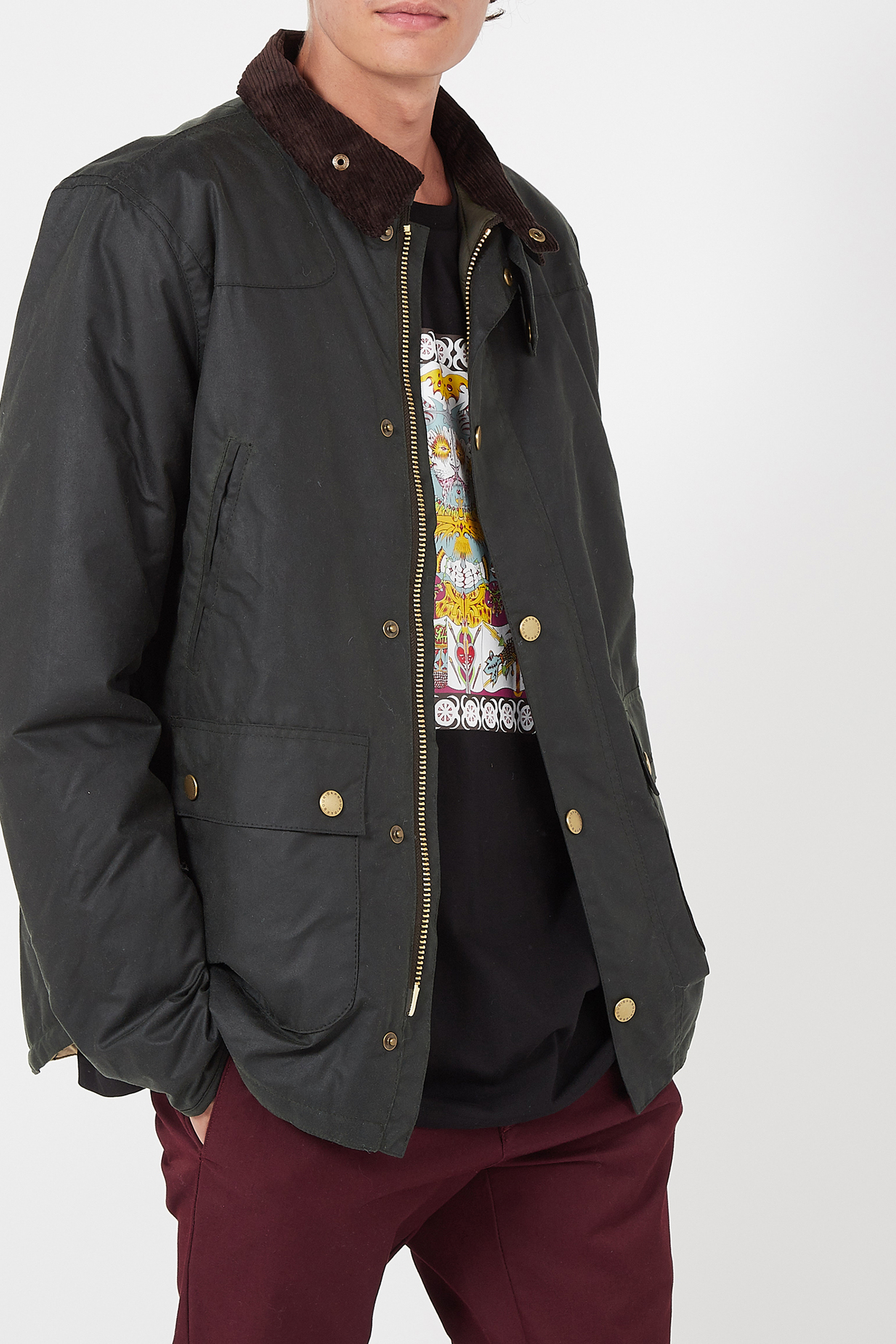 Waxed cotton jacket | Green BARBOUR Men