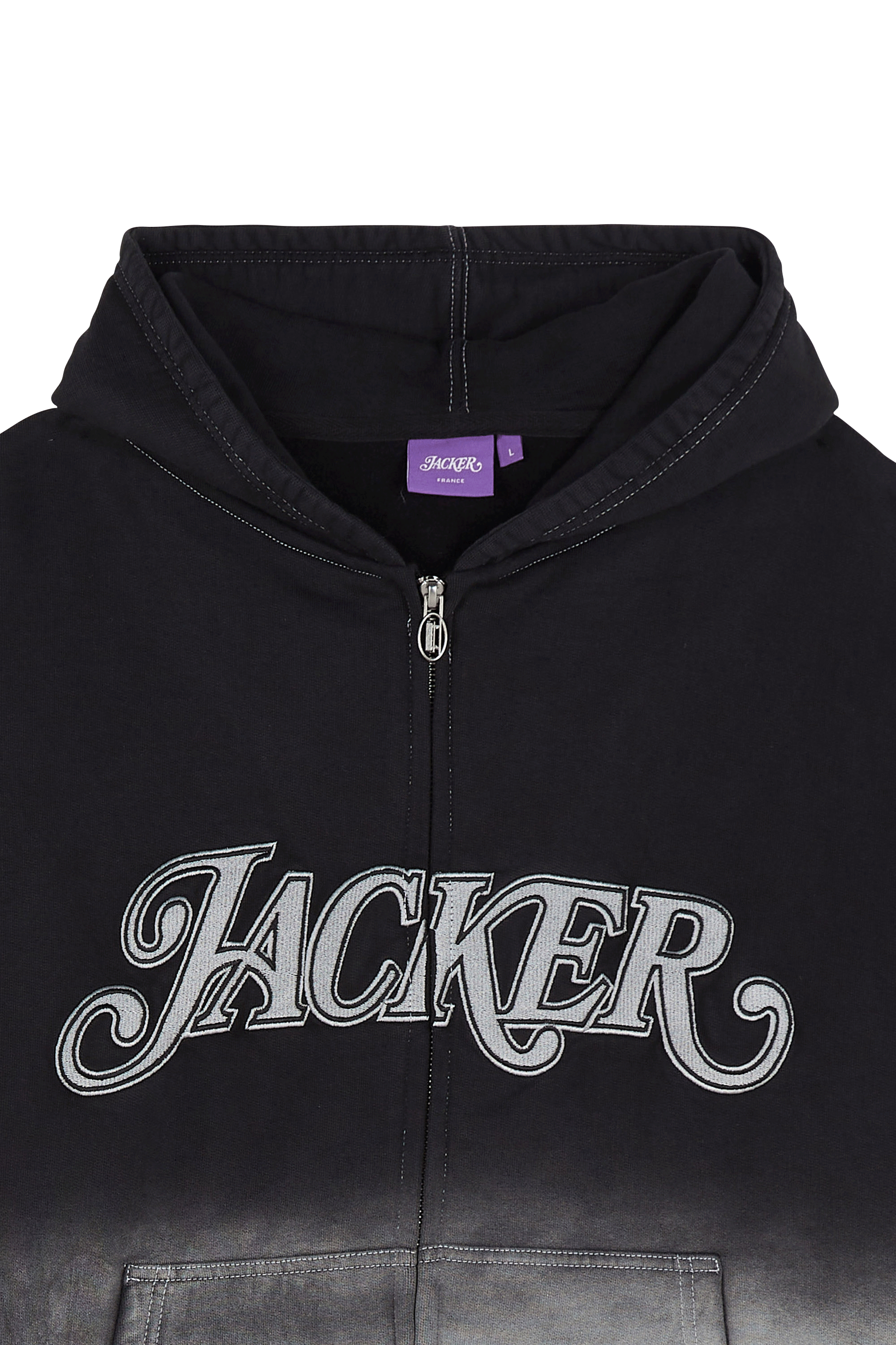 Zipped plain hooded sweatshirt | Black JACKER Men