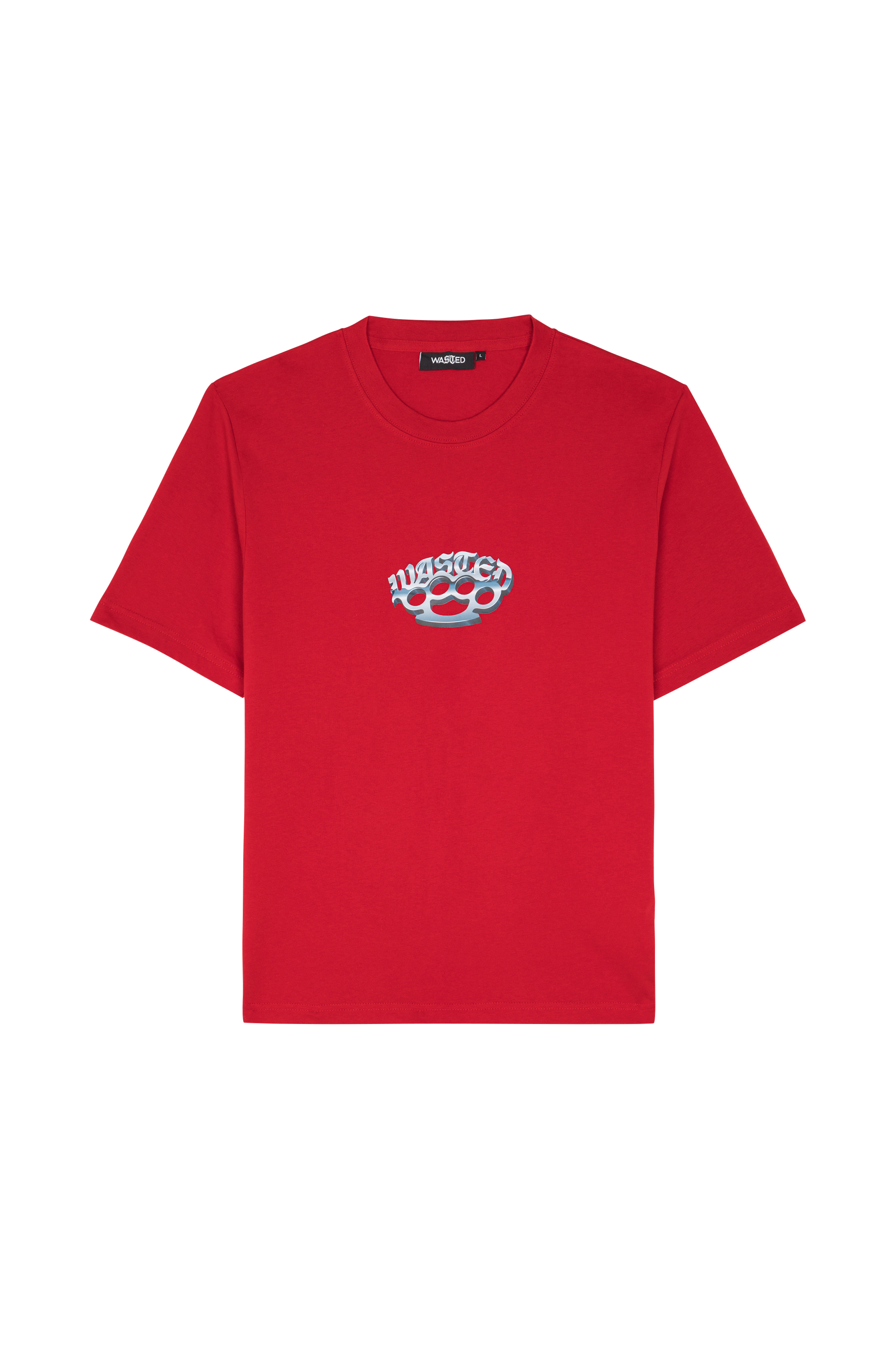 Regular-fit round-neck cotton T-shirt Red