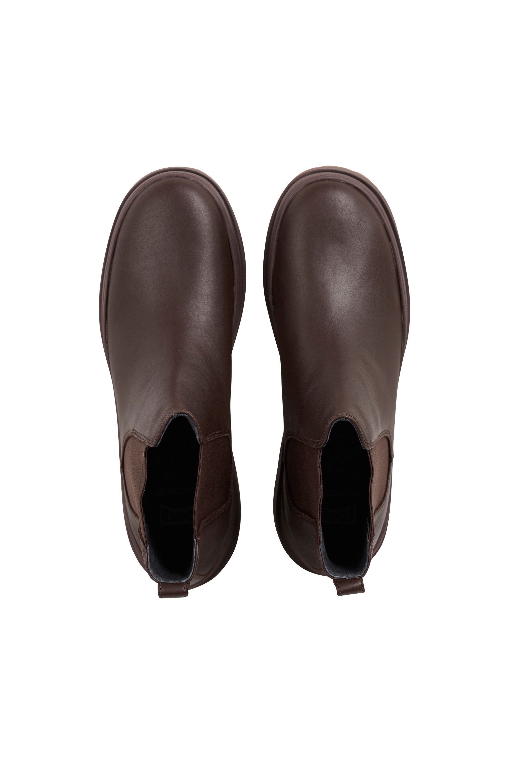 Heeled leather mid-calf boots Brown