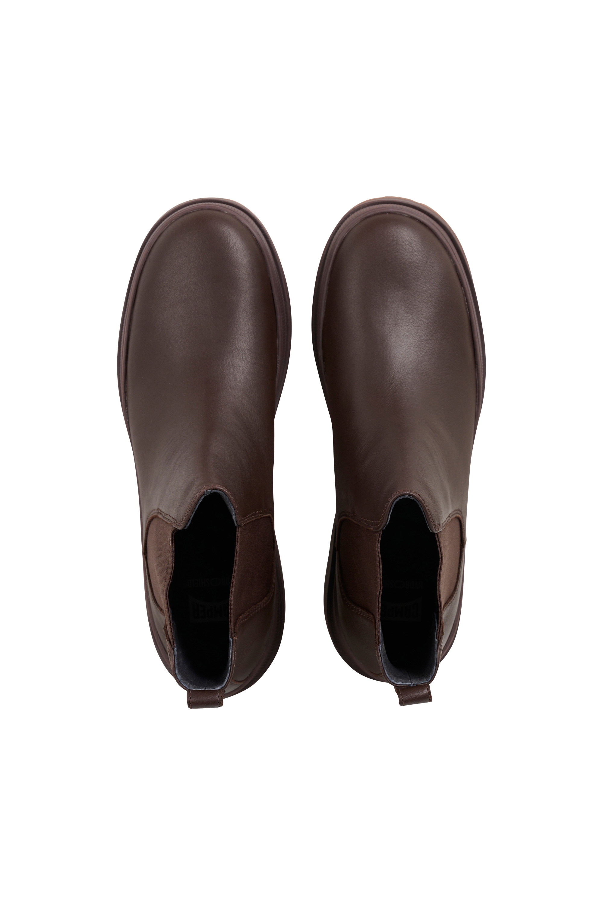 Heeled leather mid-calf boots Brown