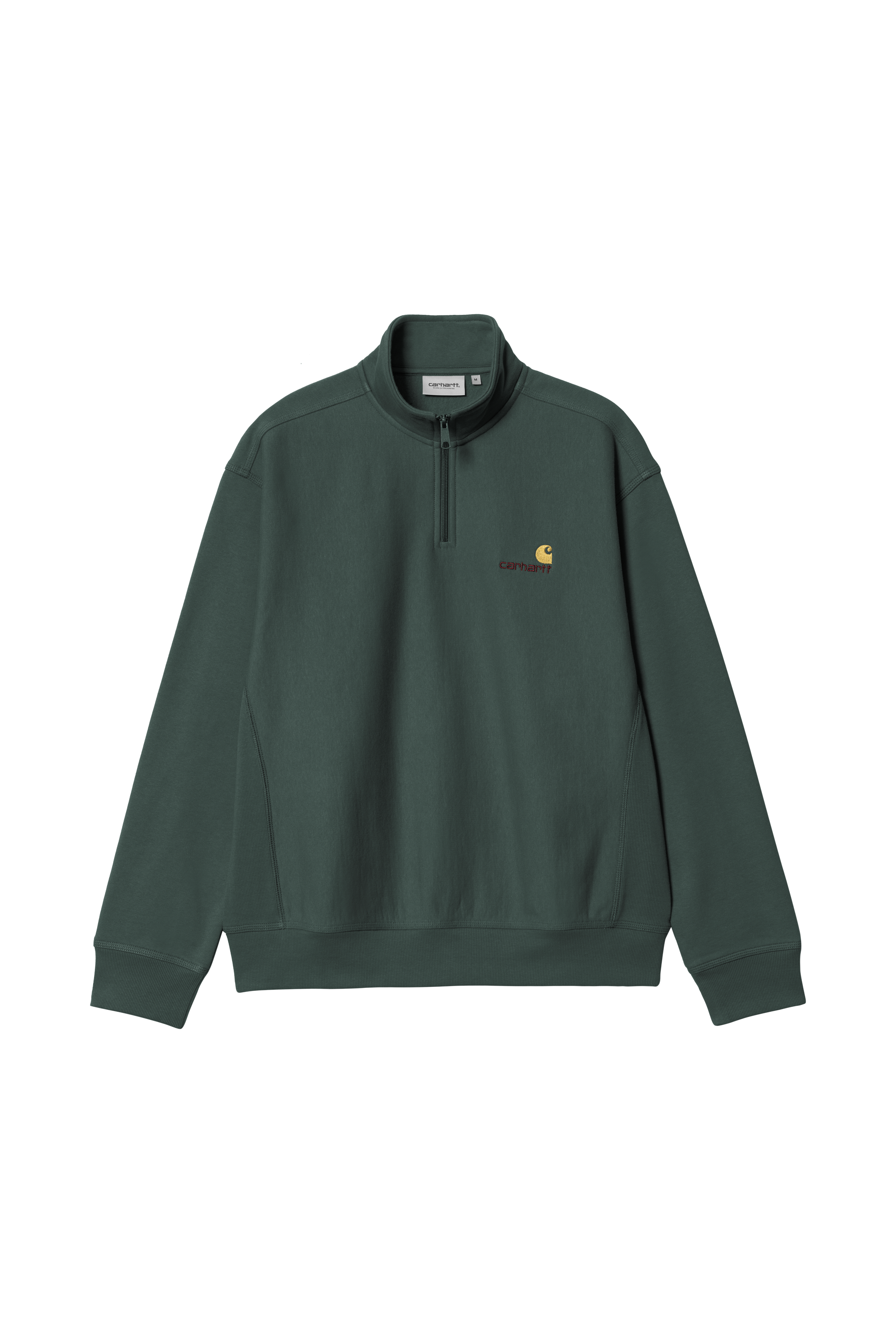 Slim-fit zip-up tracksuit top  Half Zip American Script  Kale green