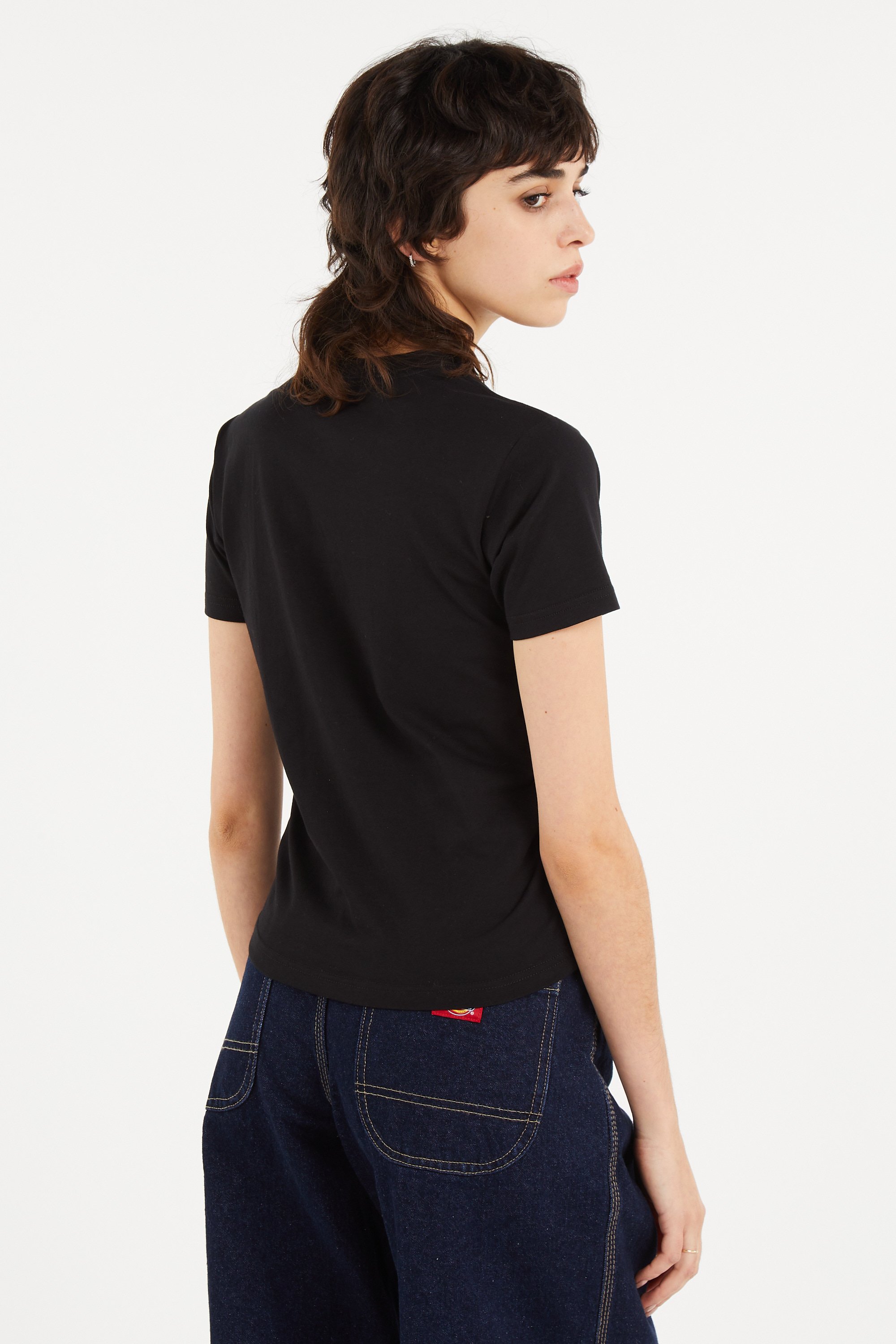 Regular-fit round-neck cotton T-shirt | Black DICKIES Women