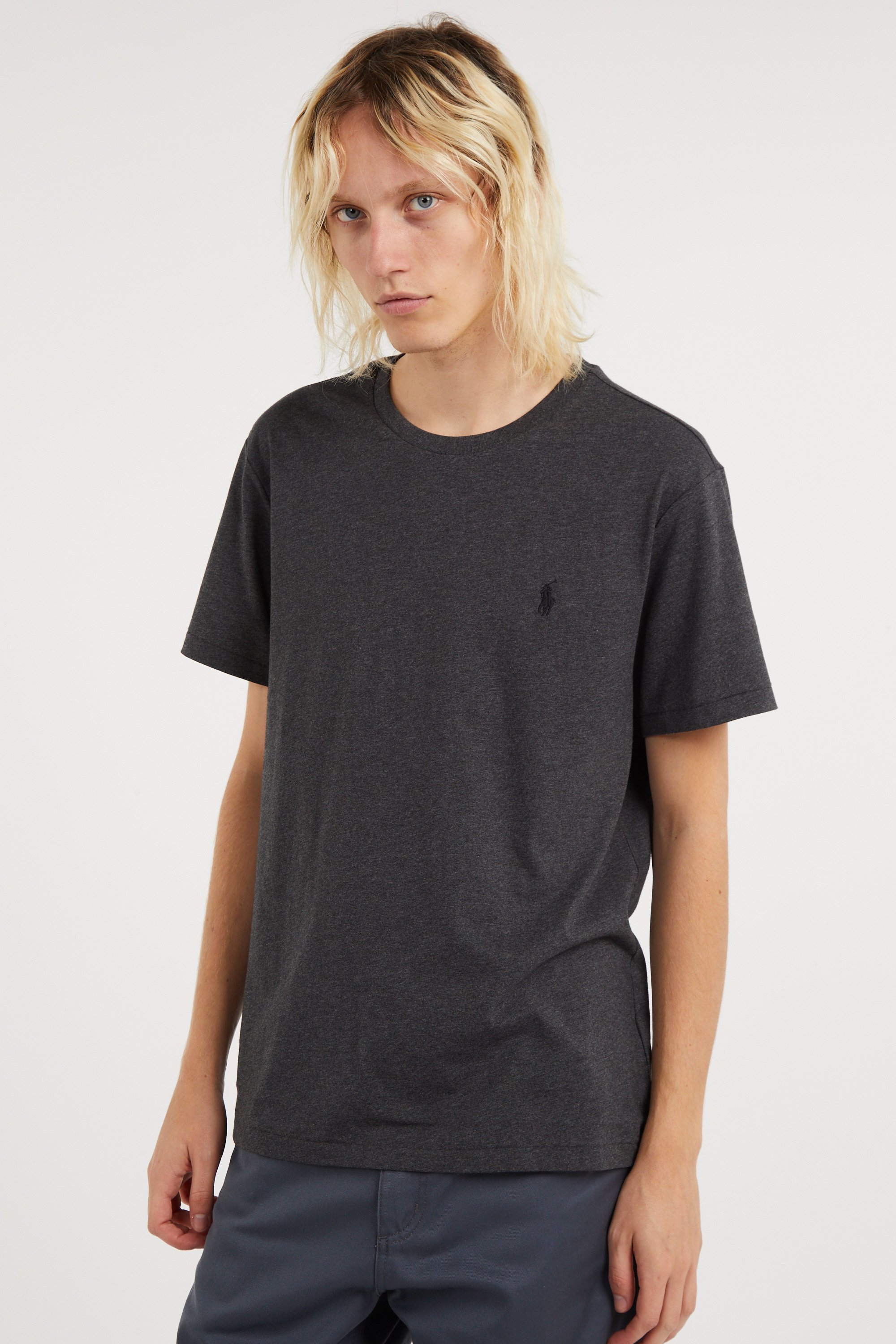 Regular-fit round-neck cotton T-shirt | Grey POLO RALPH LAUREN Men