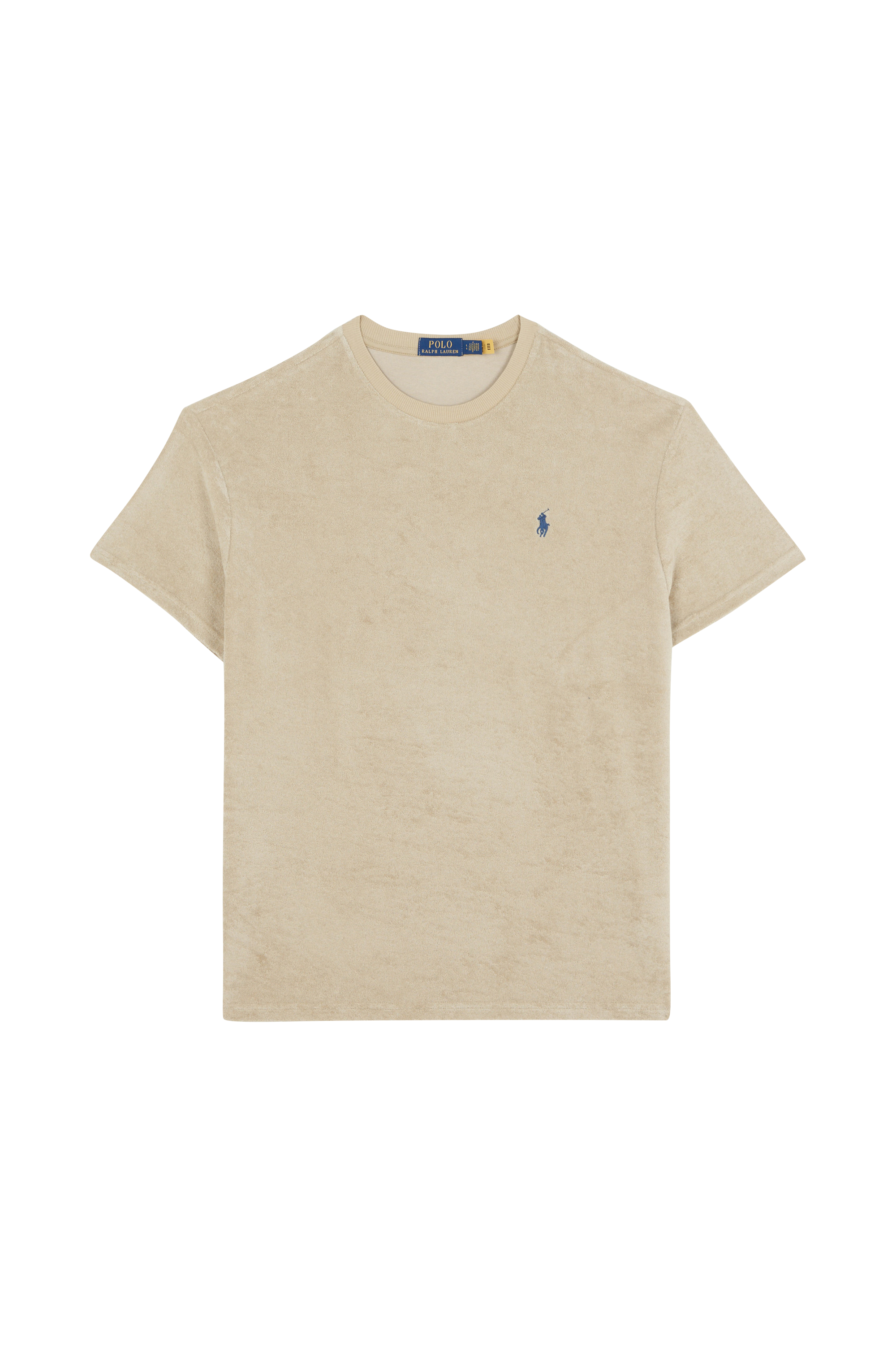Regular-fit round-neck cotton T-shirt Beige