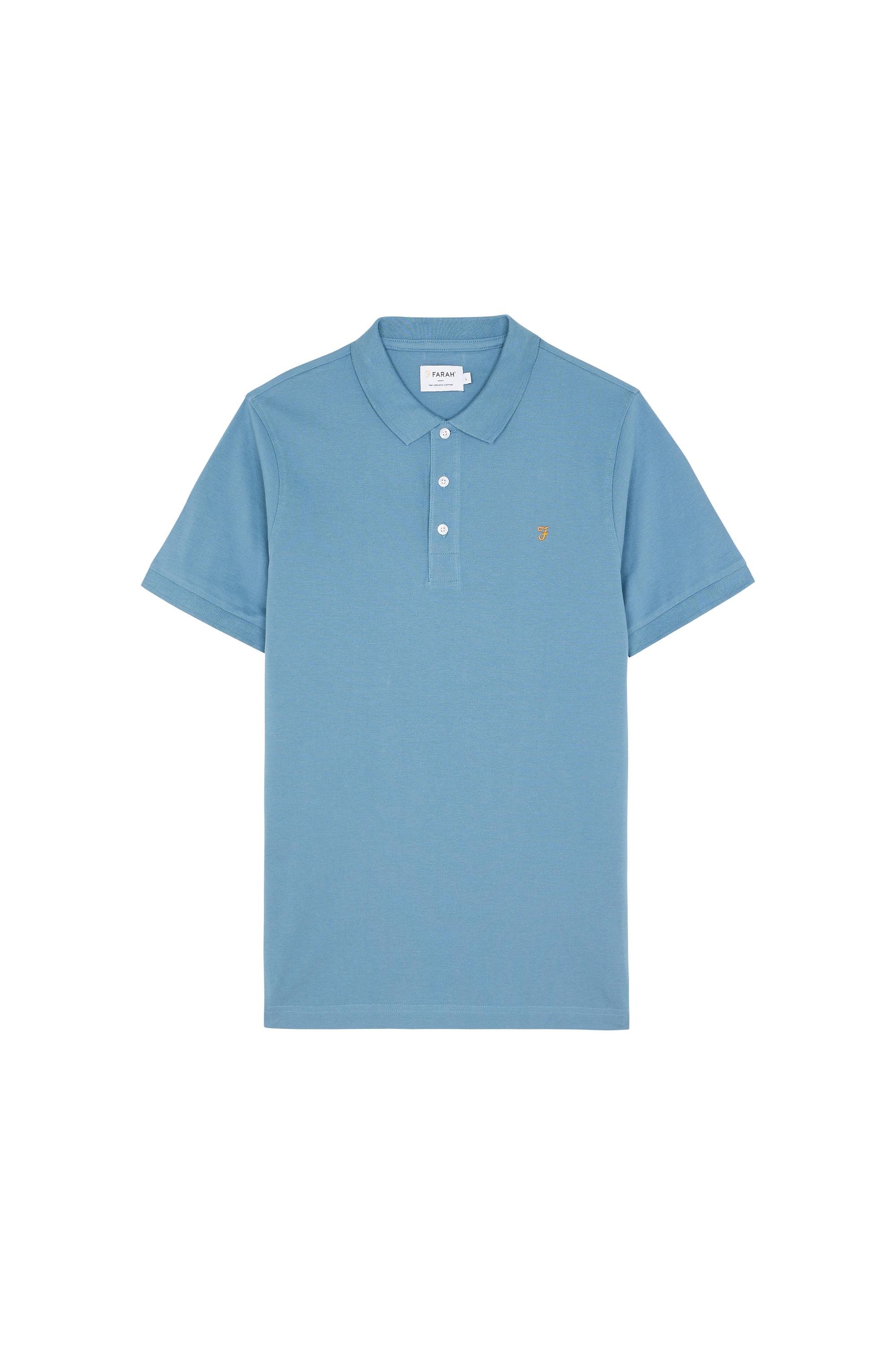 Short-sleeved organic cotton polo shirt Blue