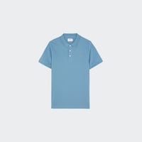 Short-sleeved organic cotton polo  Para blue