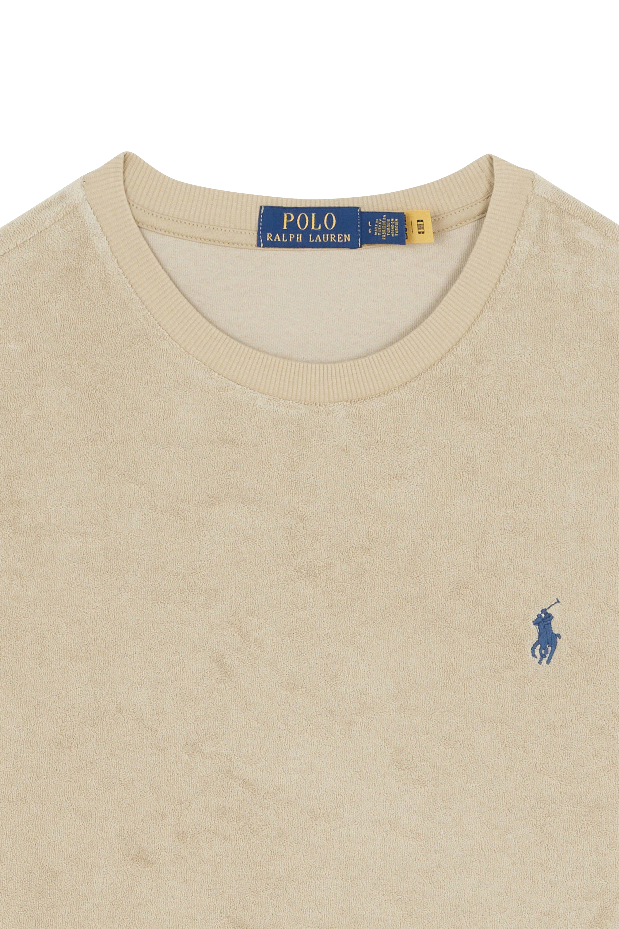 Regular-fit round-neck cotton T-shirt Beige