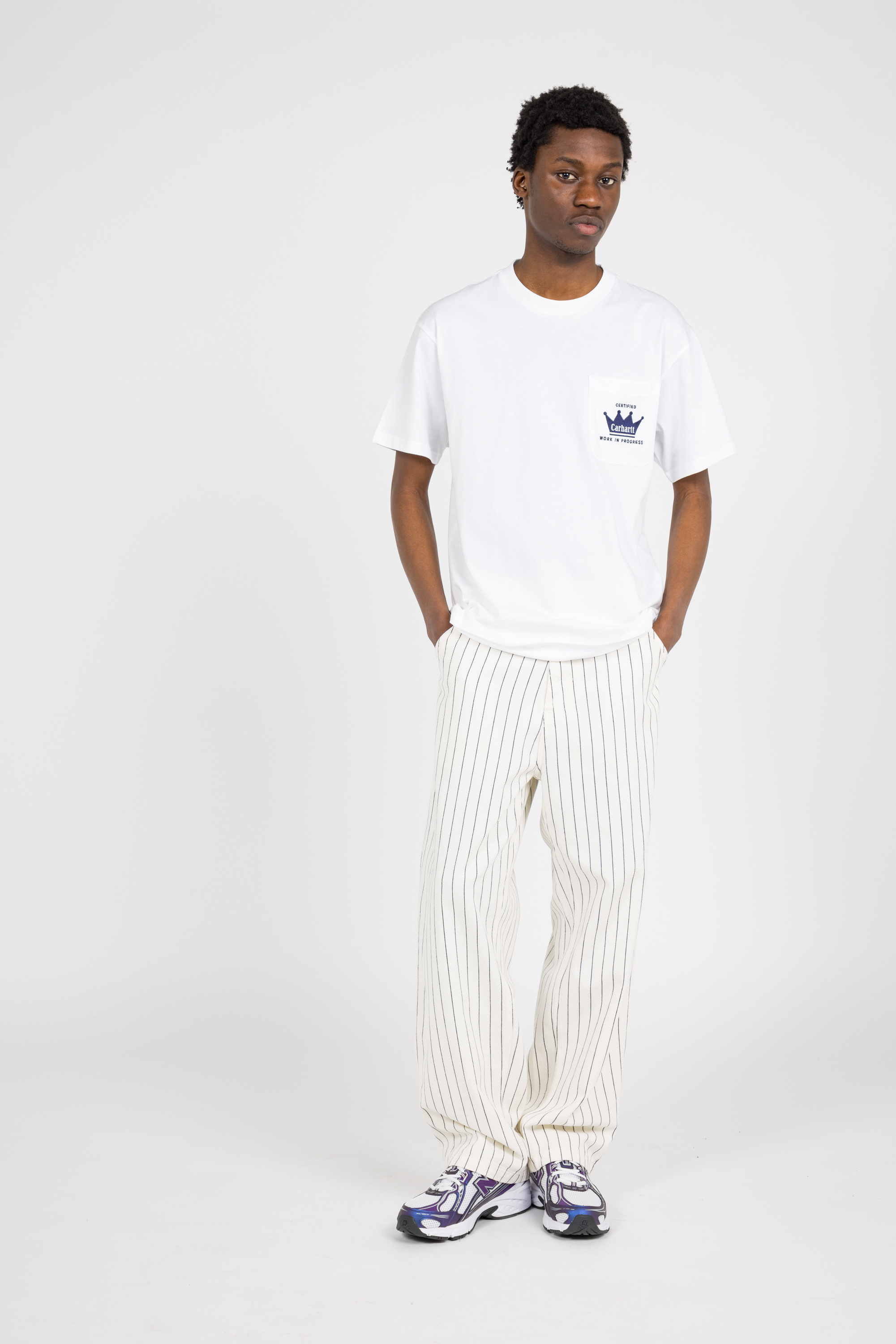 Regular-fit round-neck cotton T-shirt White
