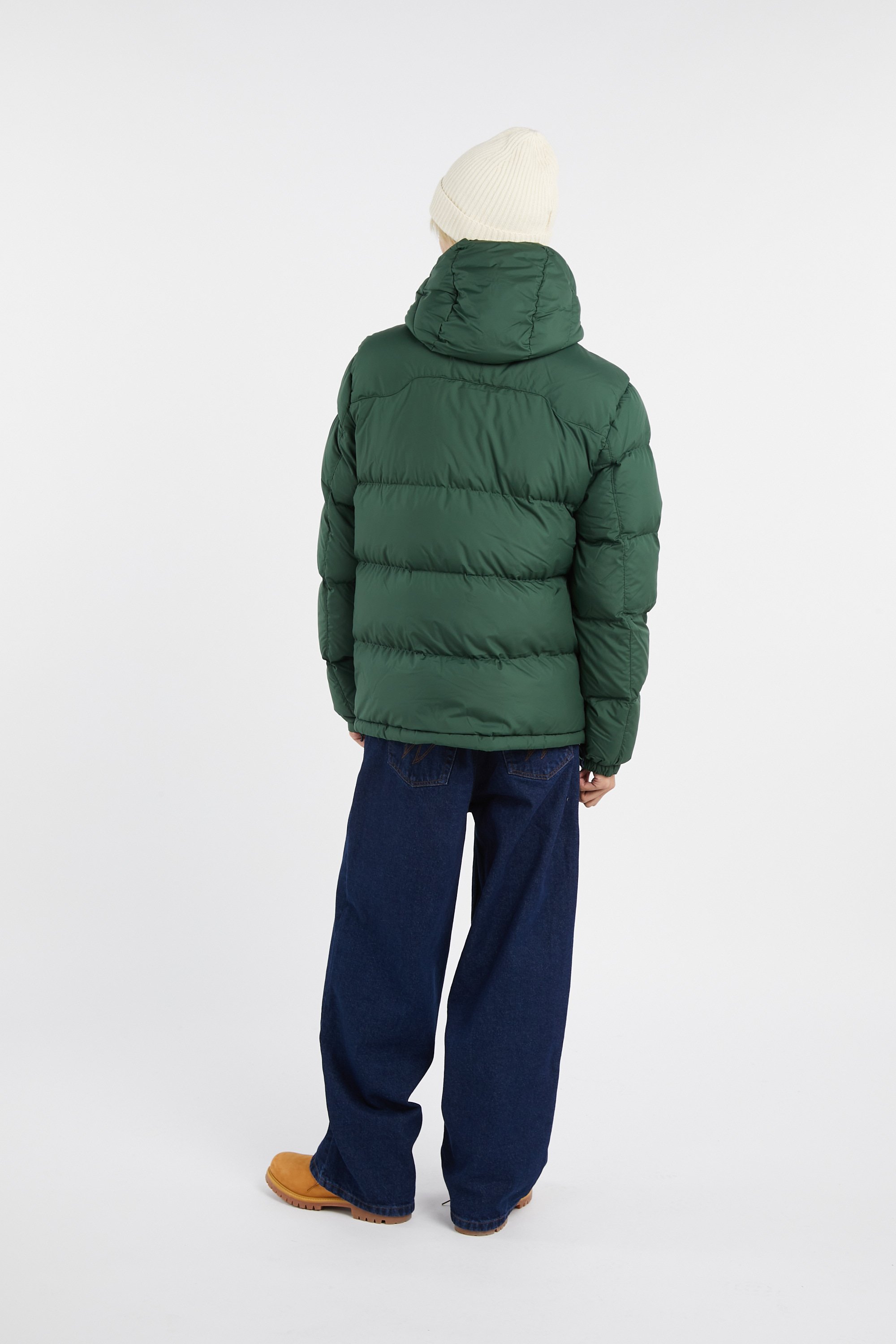 Lightweight quilted padded jacket with high neck Green