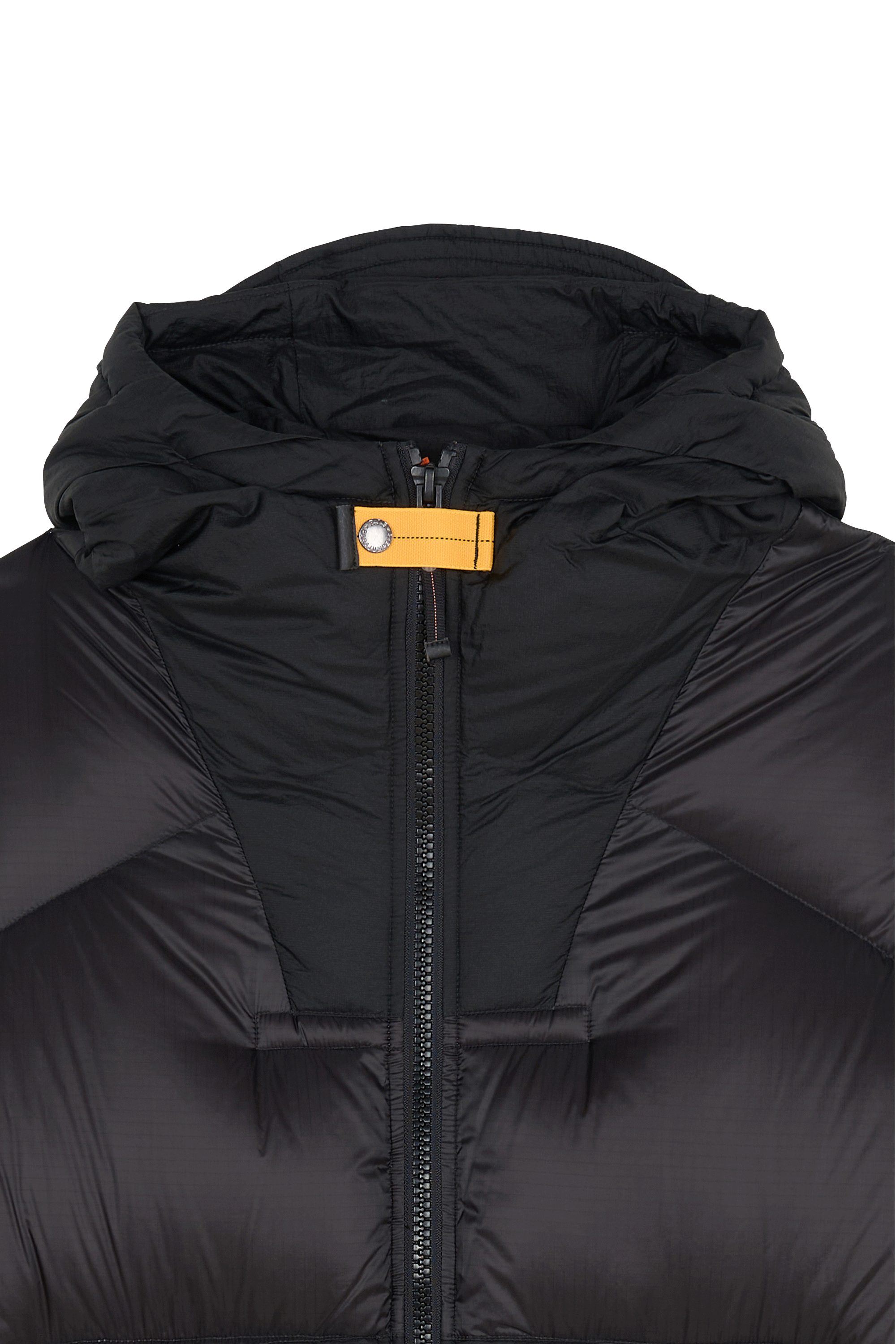 Zipped high-neck colorblock padded jacket with hood | Black PARAJUMPERS Men