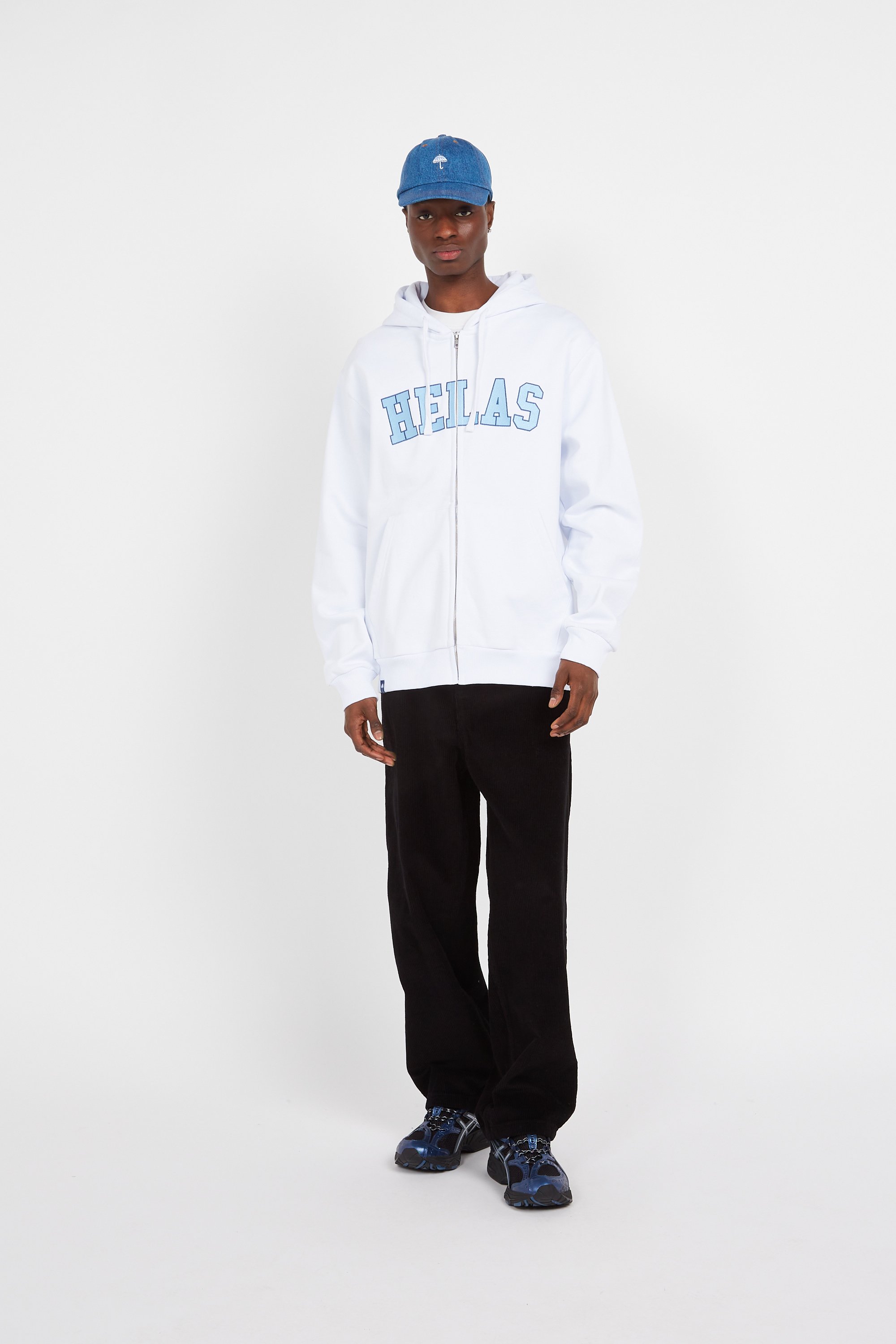 zip-up hoodie | White by HELAS zip-up hoodie White