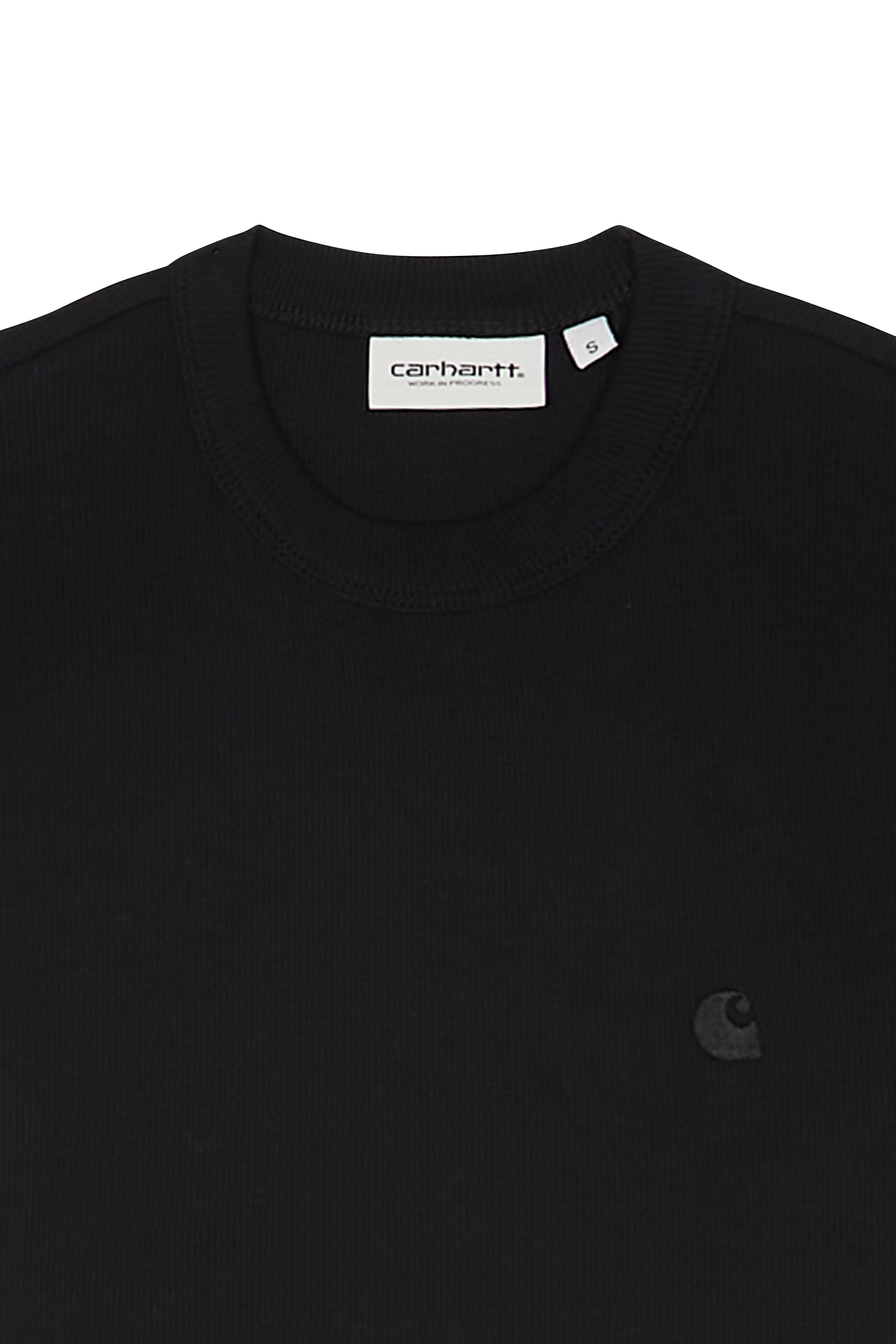 Regular-fit round-neck cotton T-shirt Black