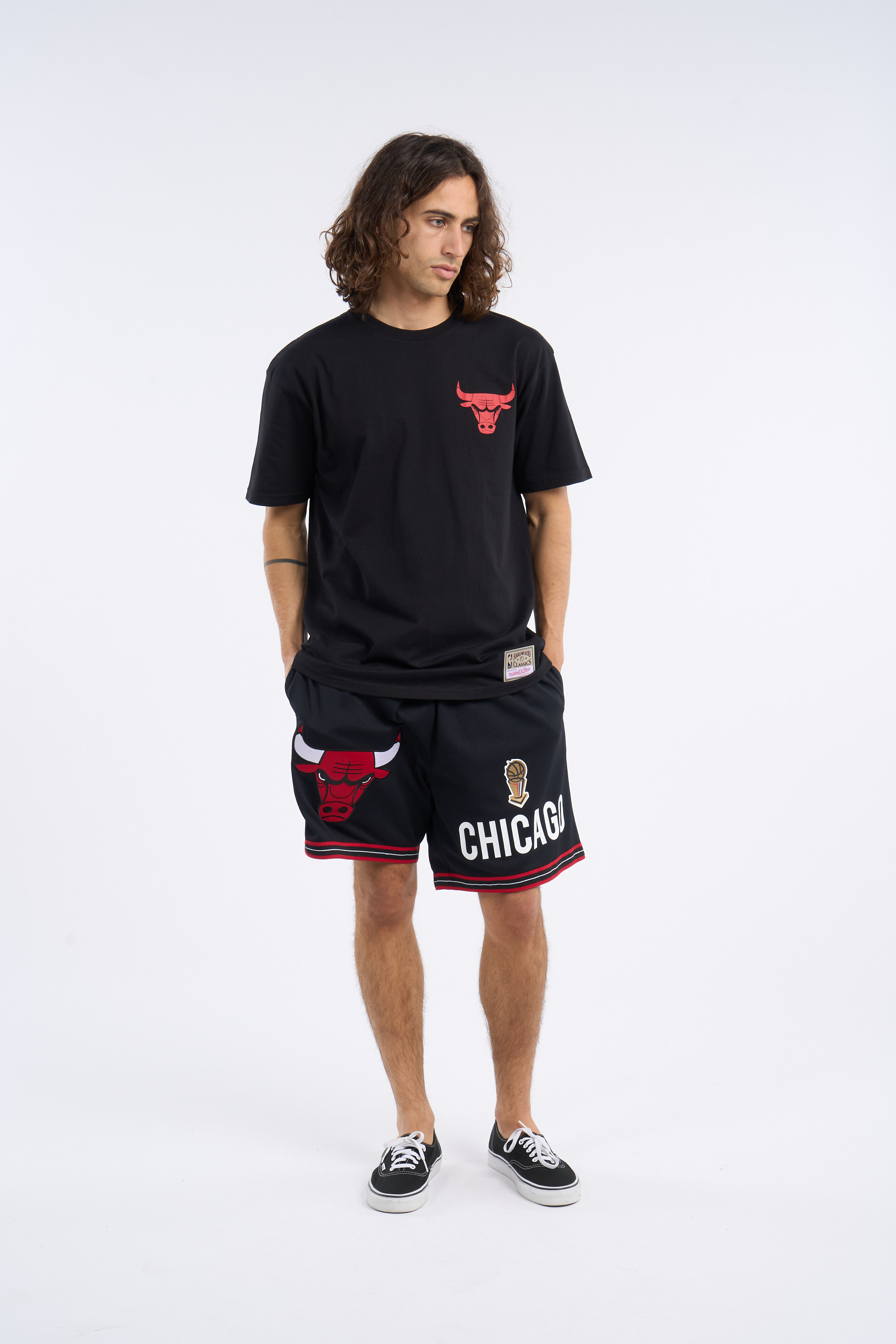 Regular-fit round-neck cotton T-shirt Black
