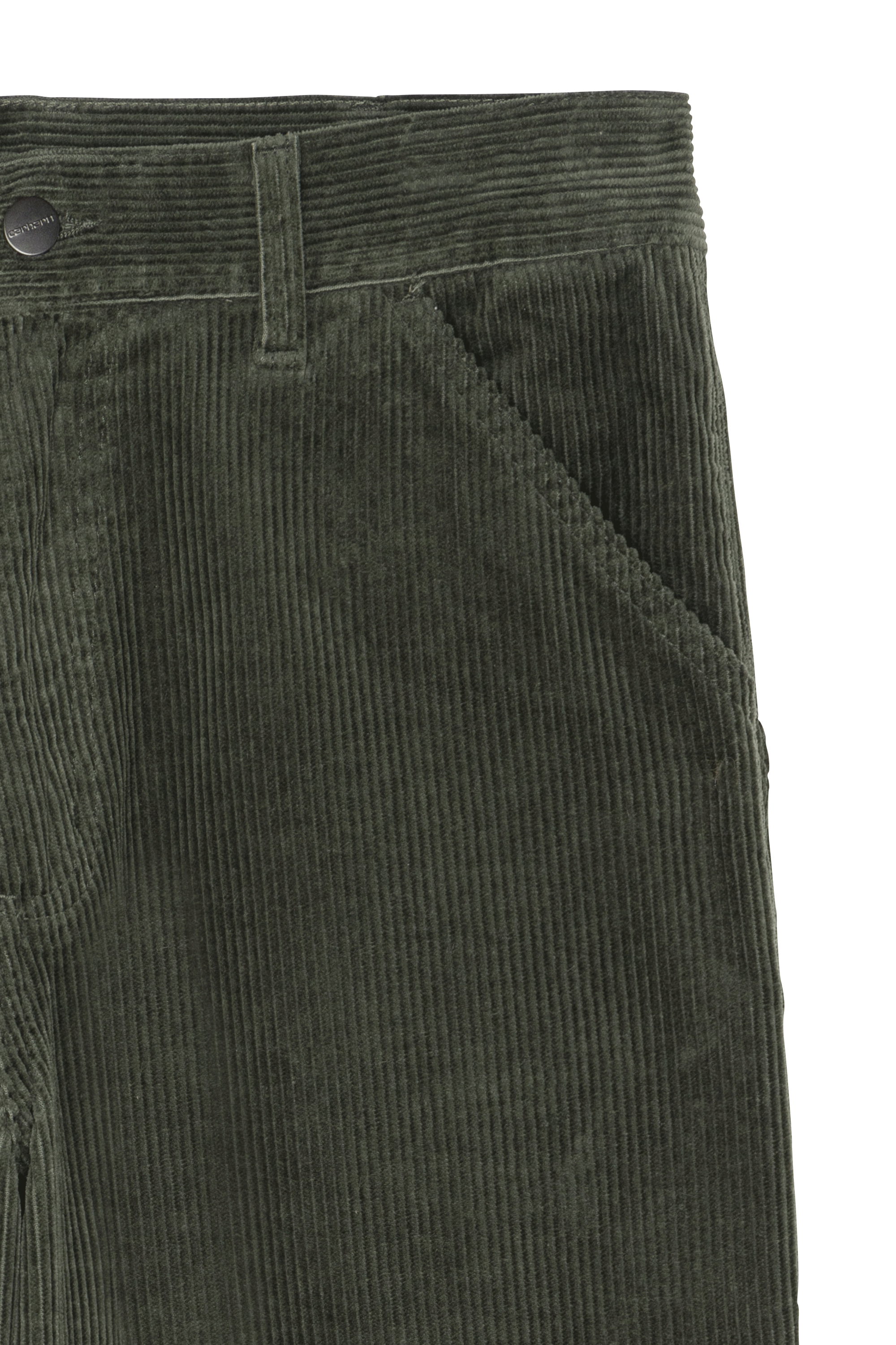 Pantalon droit en velours Vert
