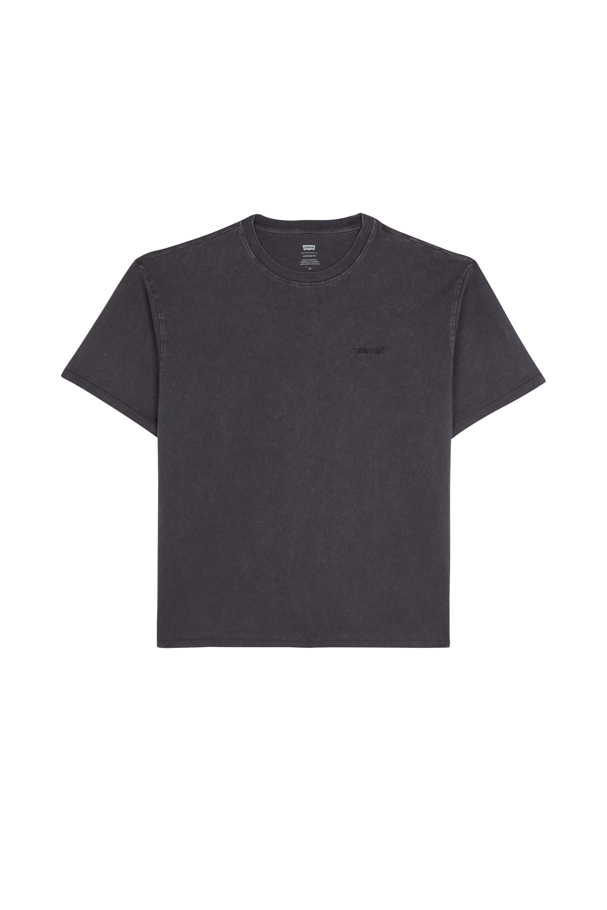 Regular-fit round-neck cotton T-shirt Black