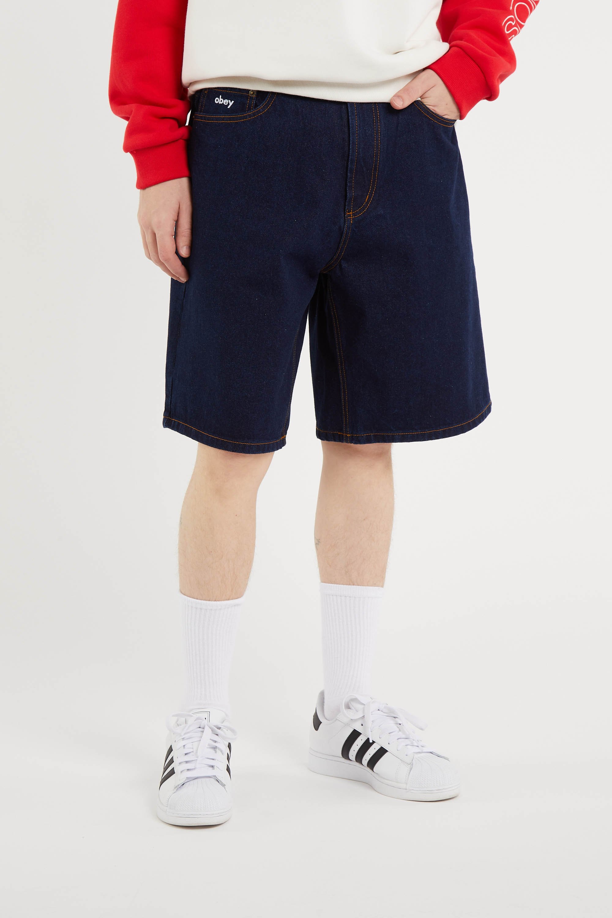 Denim Bermuda shorts | Blue OBEY Men