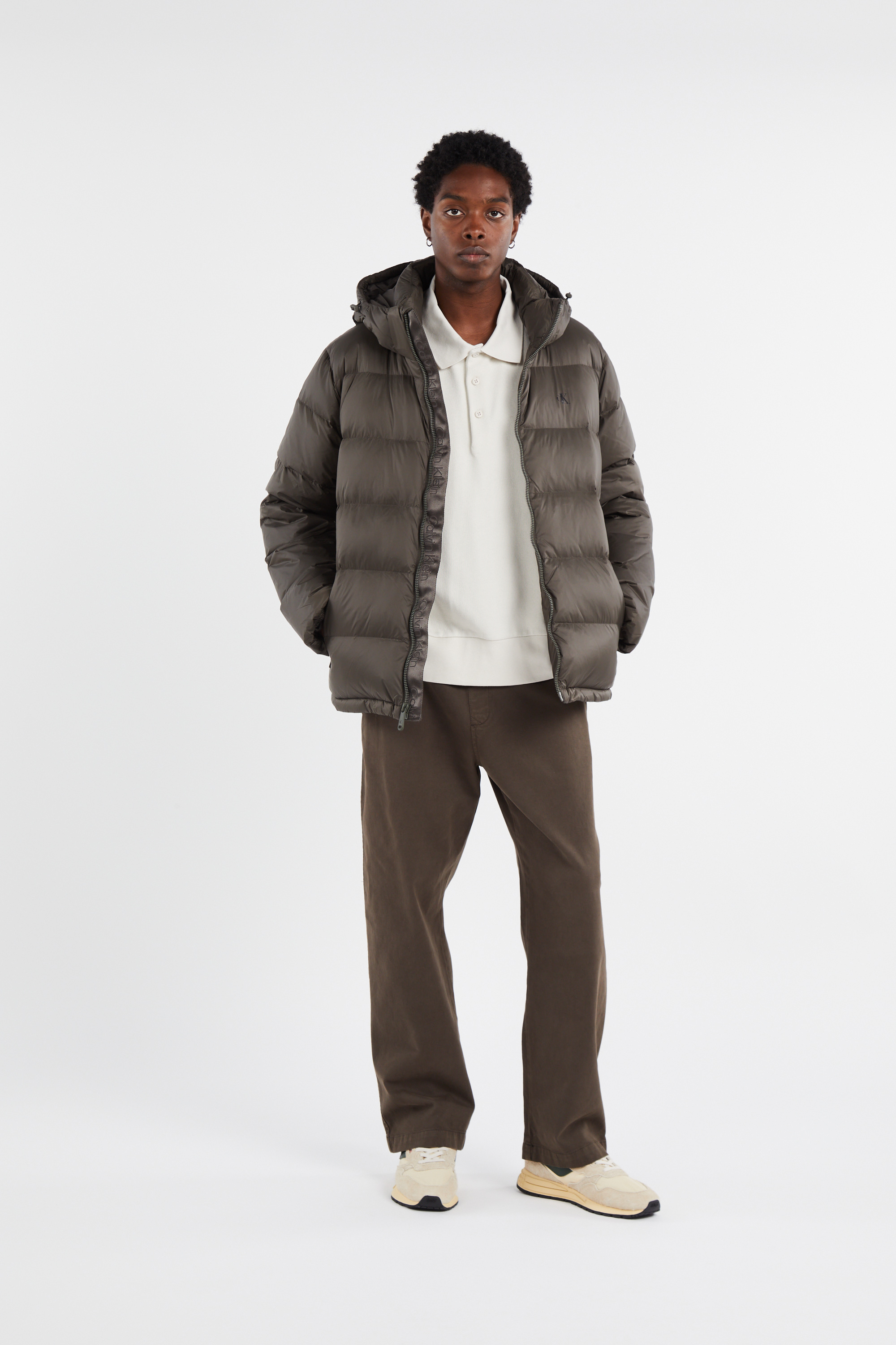 Lightweight quilted padded jacket with high neck Grey