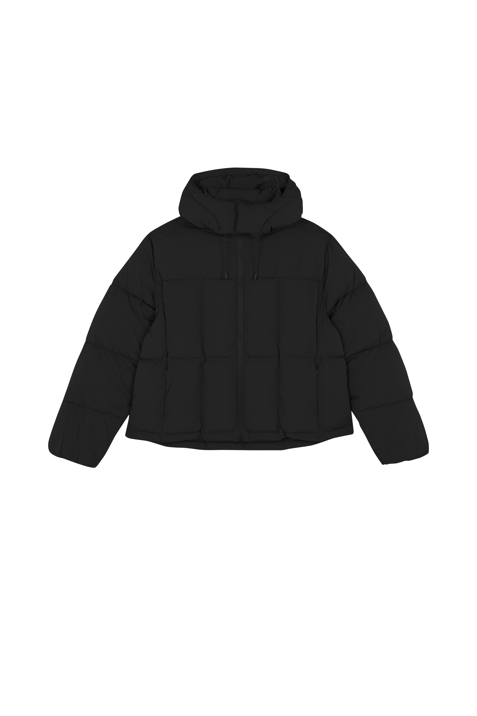 Lightweight quilted padded jacket with high neck Black