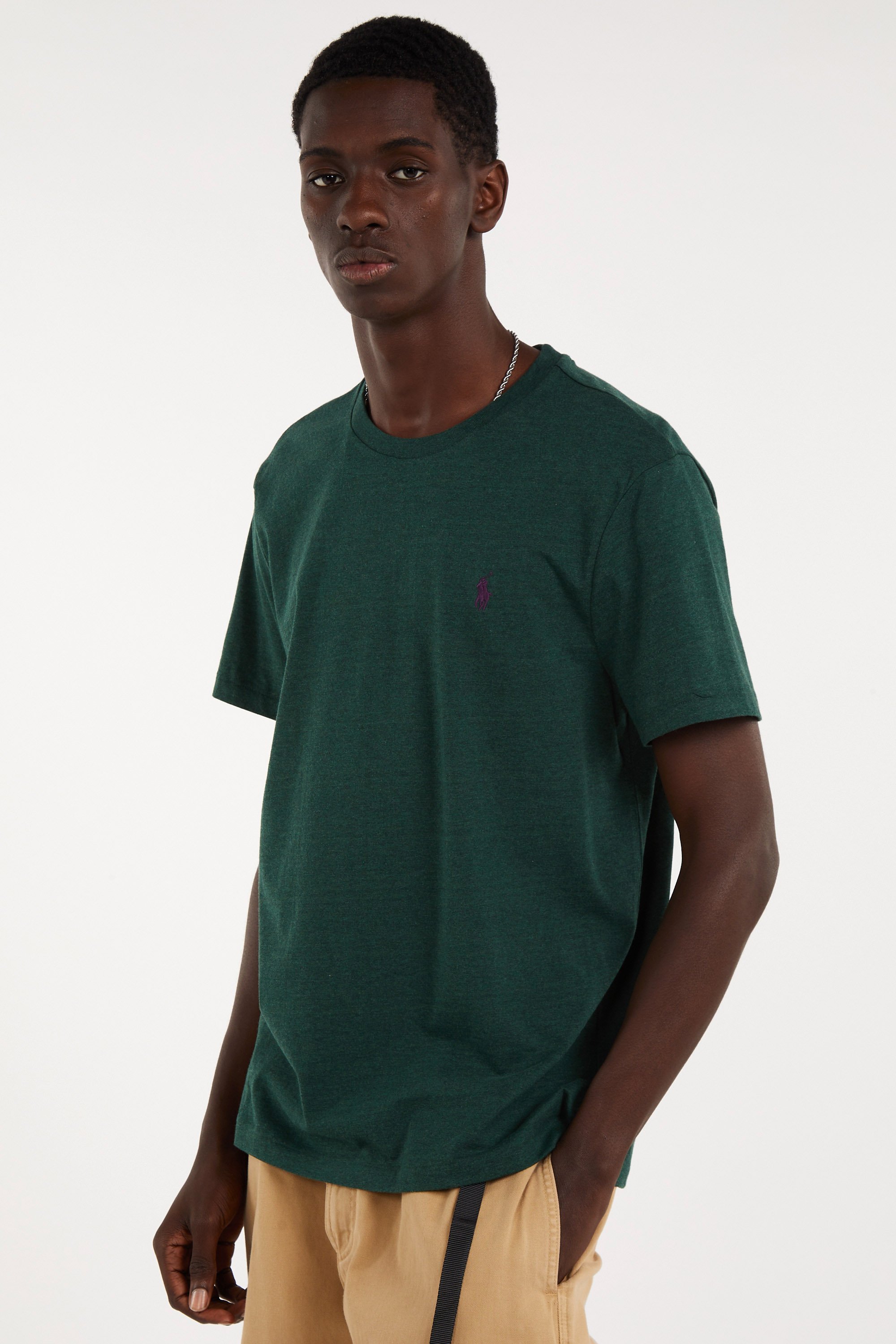 Regular-fit round-neck cotton T-shirt | Green POLO RALPH LAUREN Men