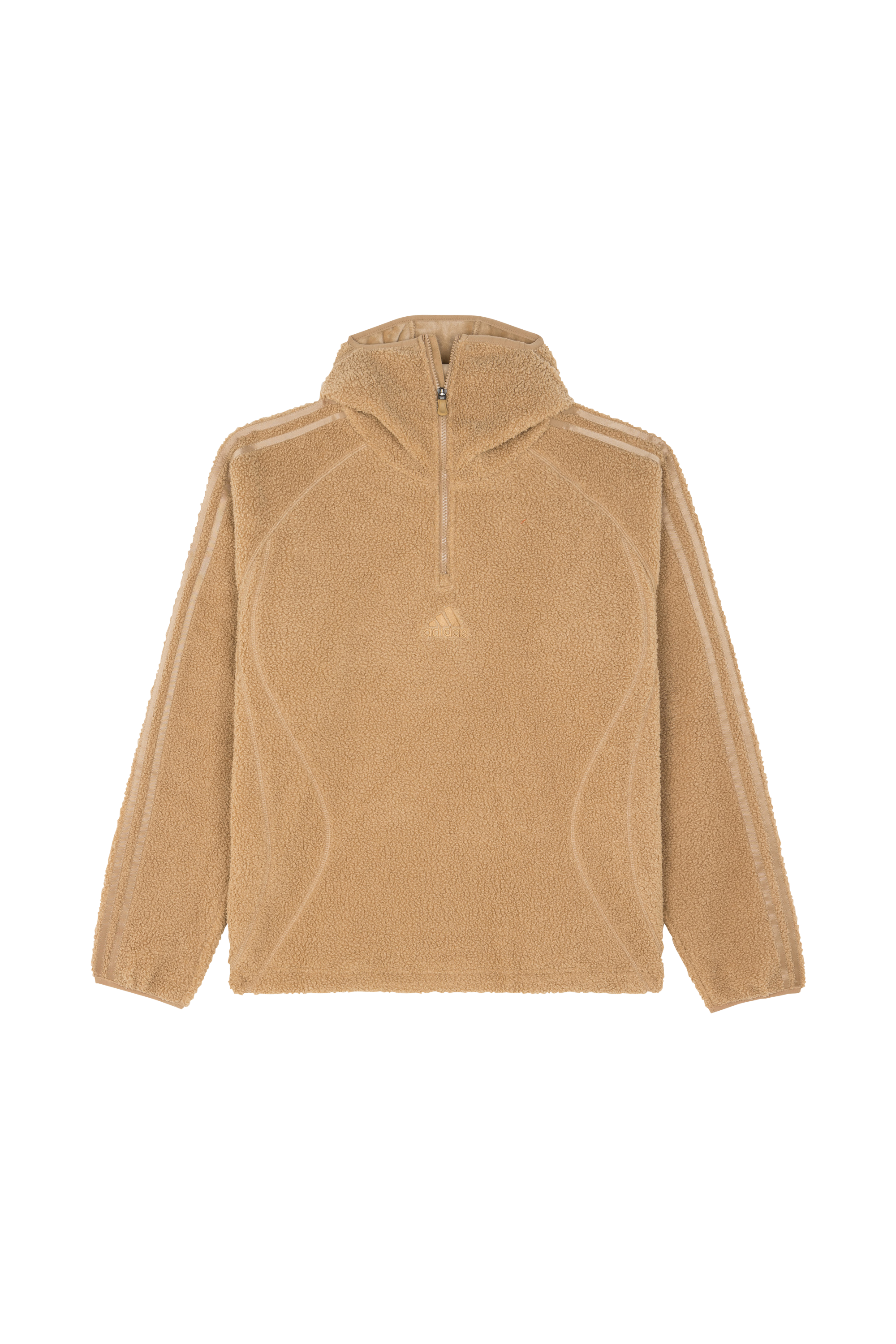 Regular-fit zip-up cotton-blend hoodie with Pony Player Brown