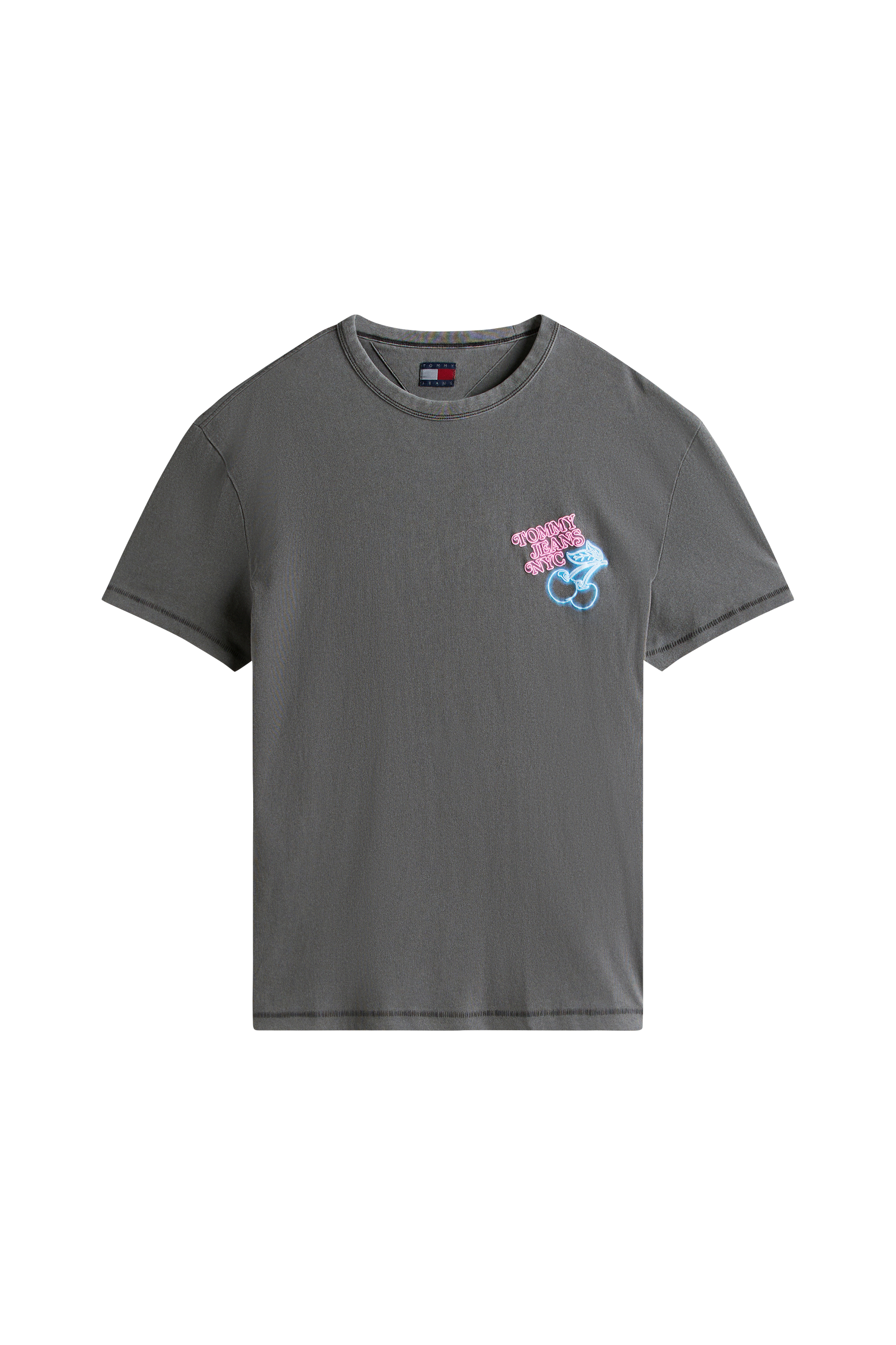 Regular-fit round-neck cotton T-shirt Black