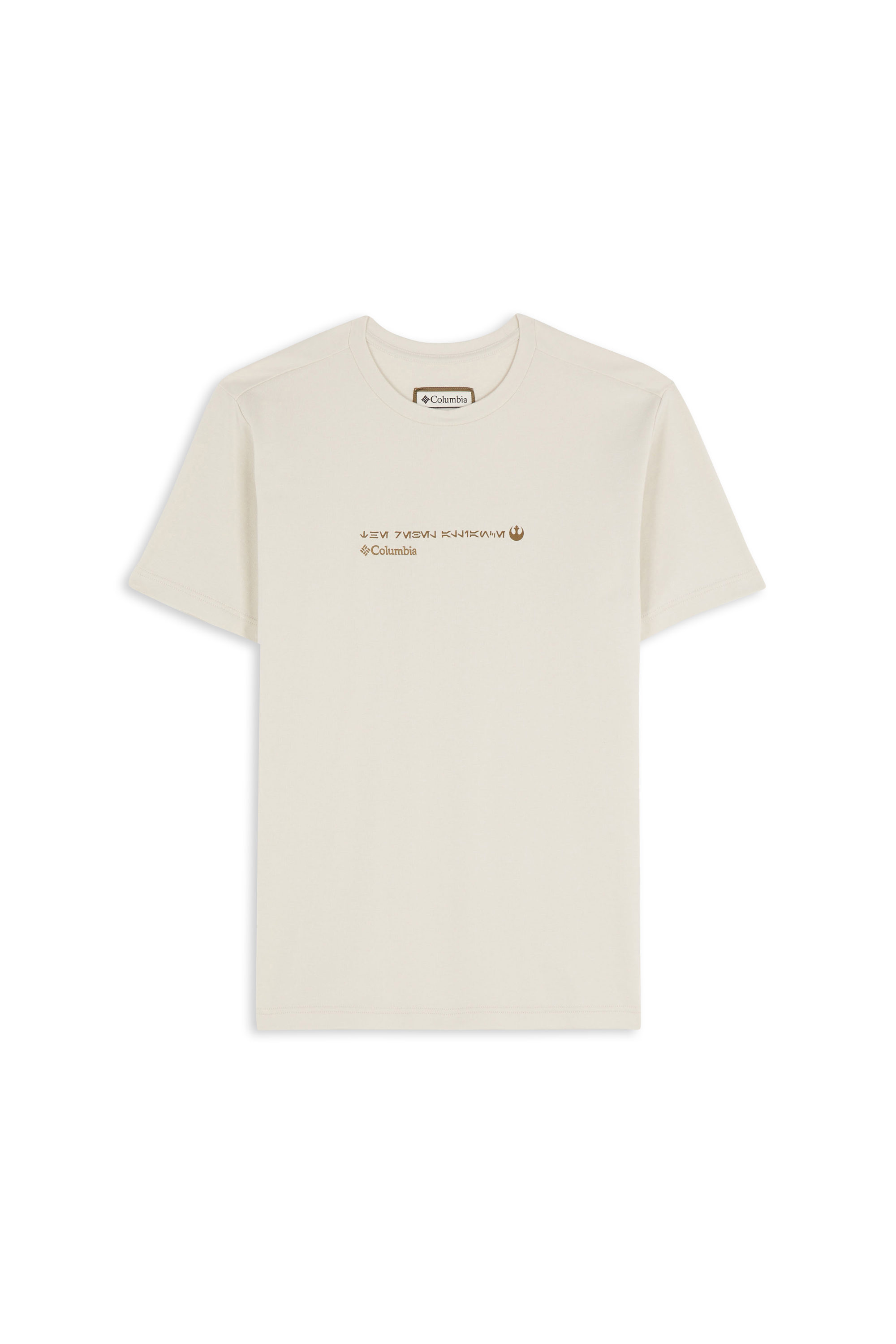 Regular-fit round-neck cotton T-shirt Beige