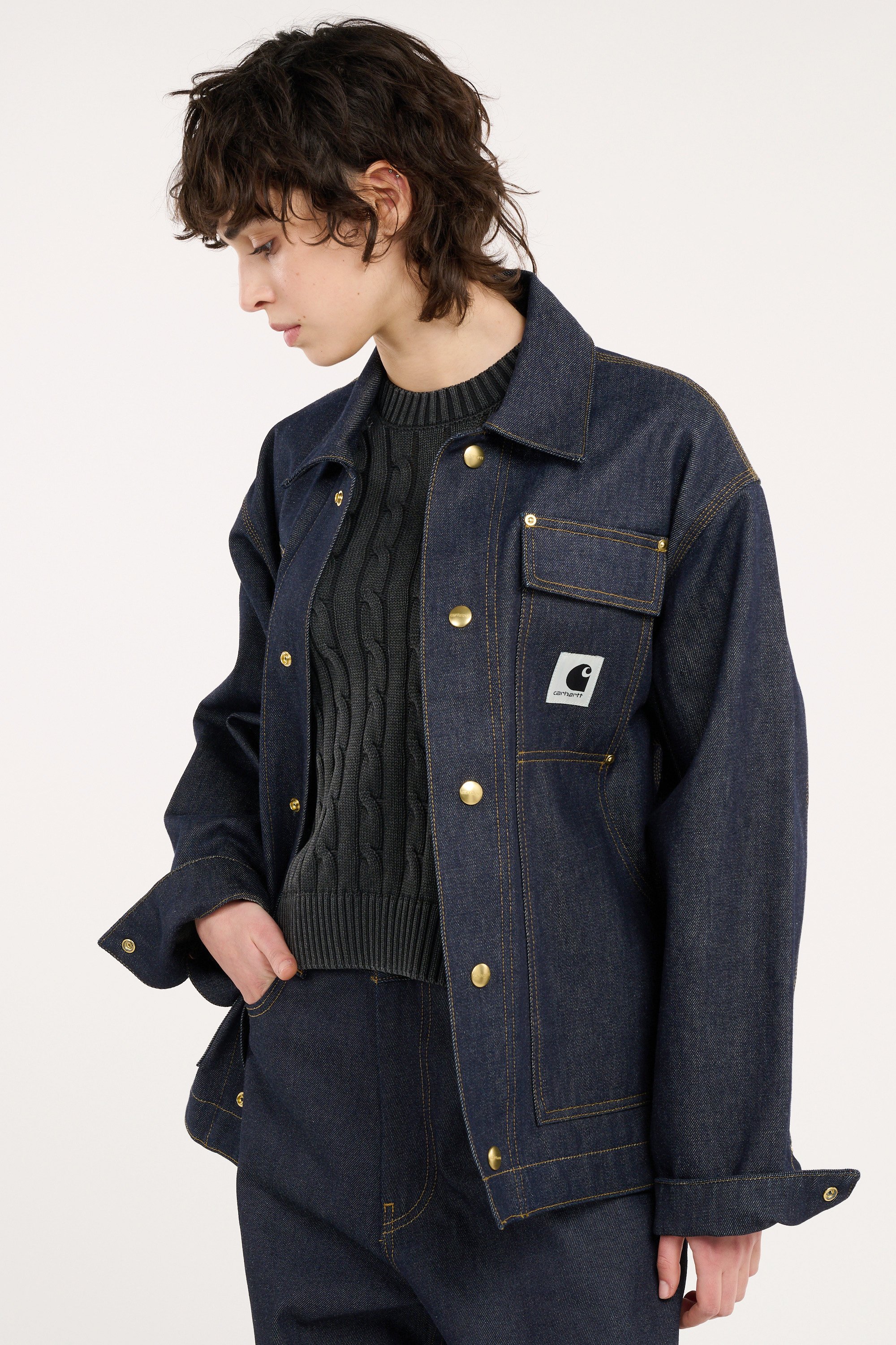 Veste denim Bleu