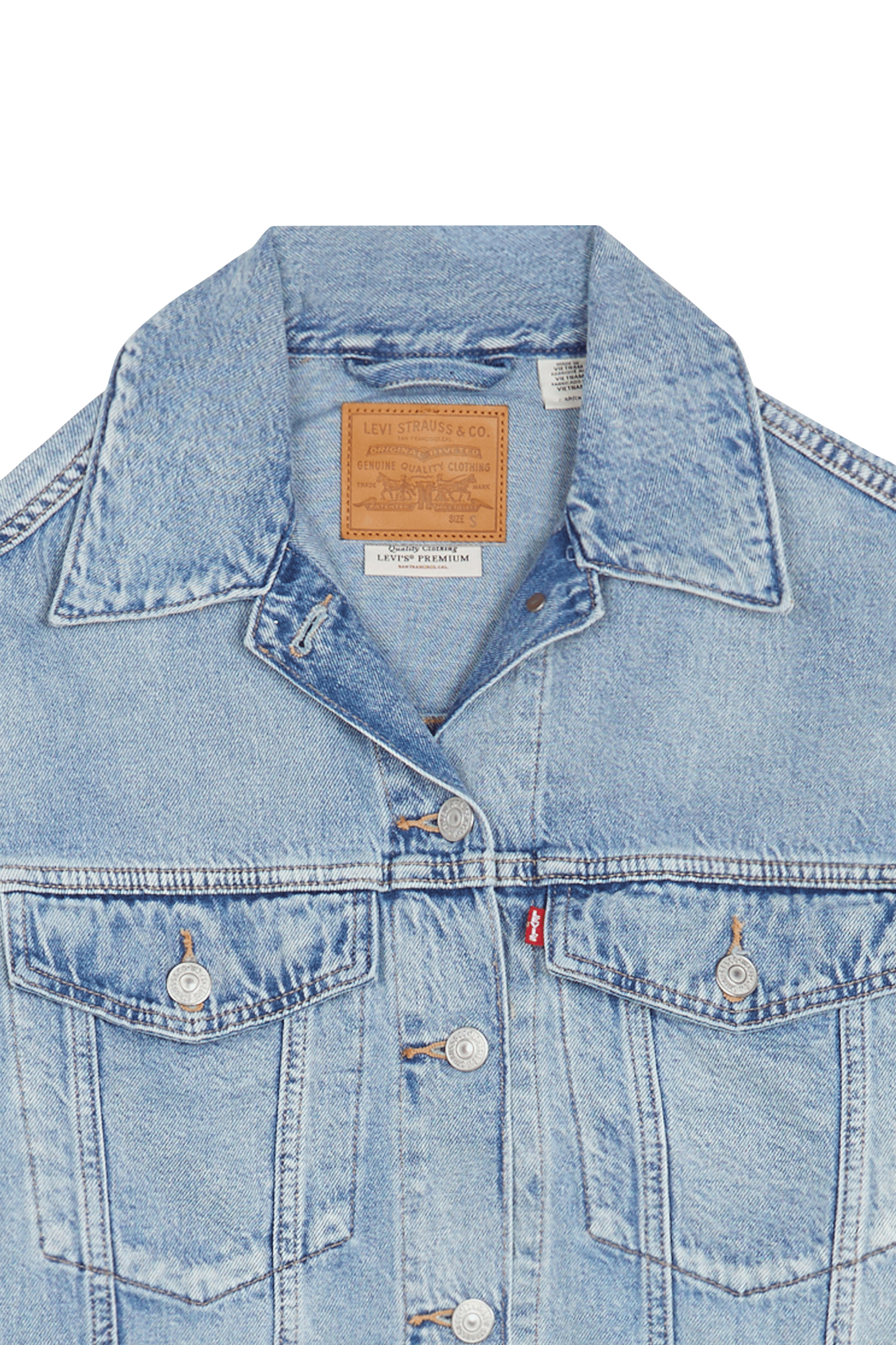 Veste droite col classique en coton LEVI'S Bleu