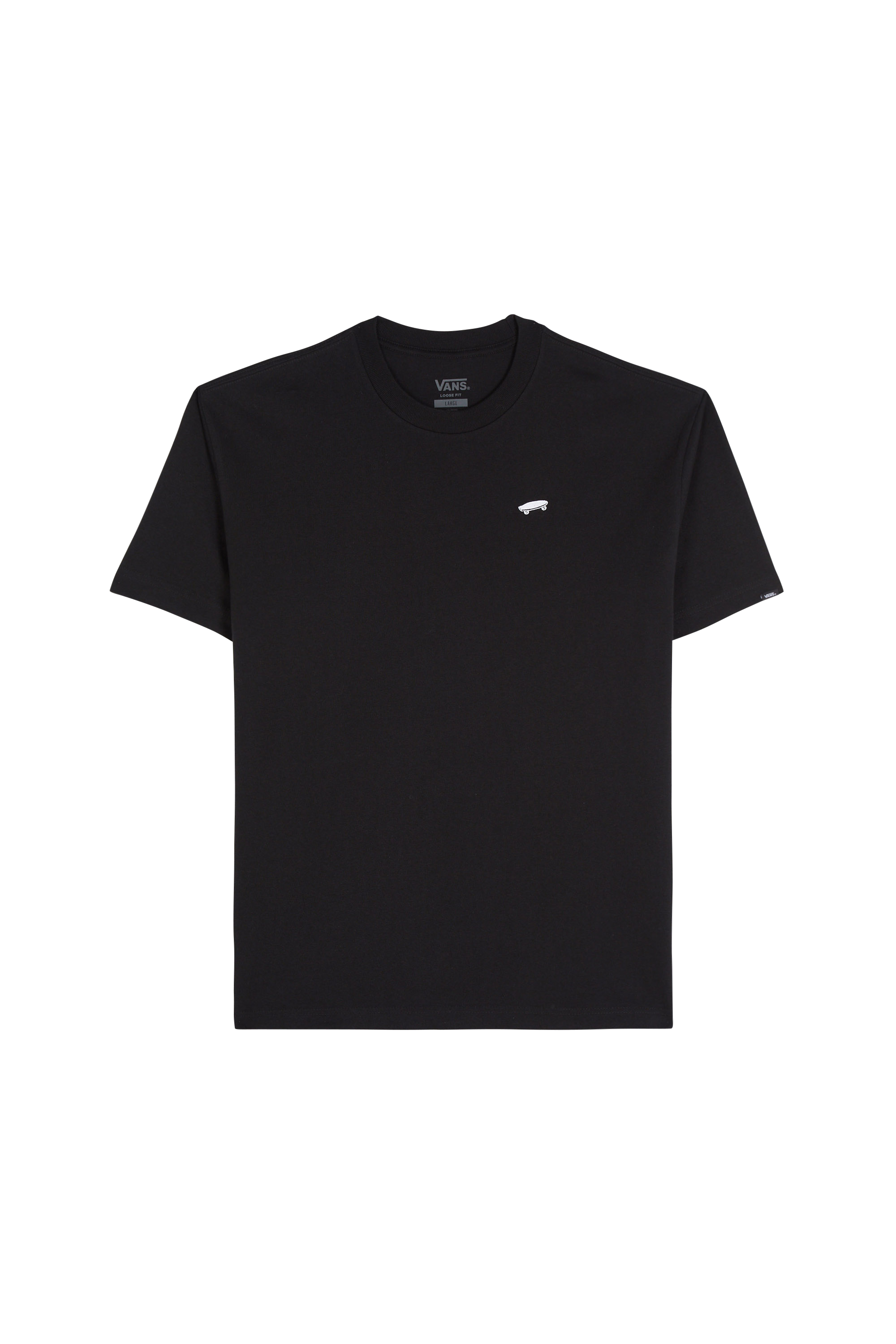 Regular-fit round-neck cotton T-shirt Black