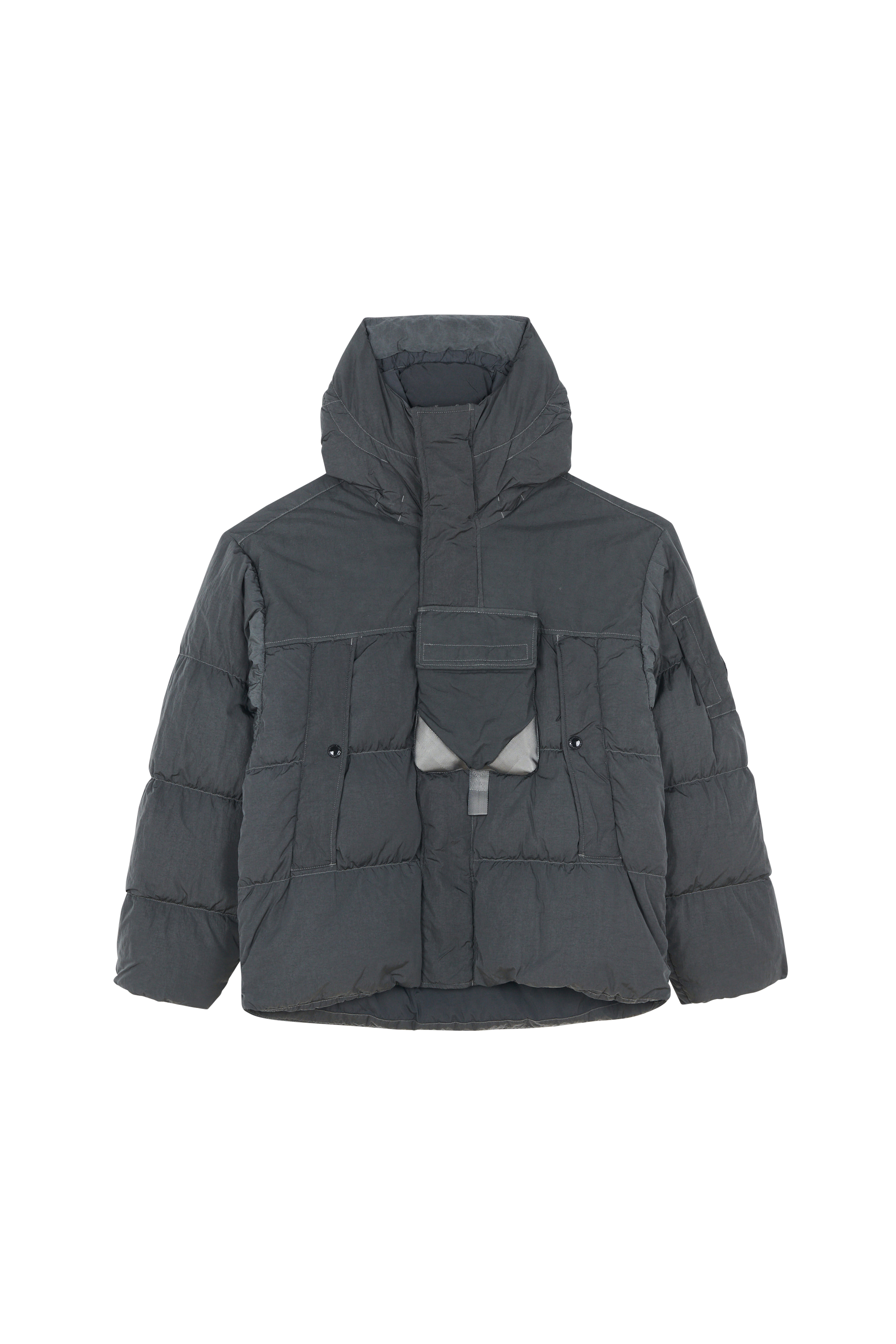 Lightweight quilted padded jacket with high neck Khaki