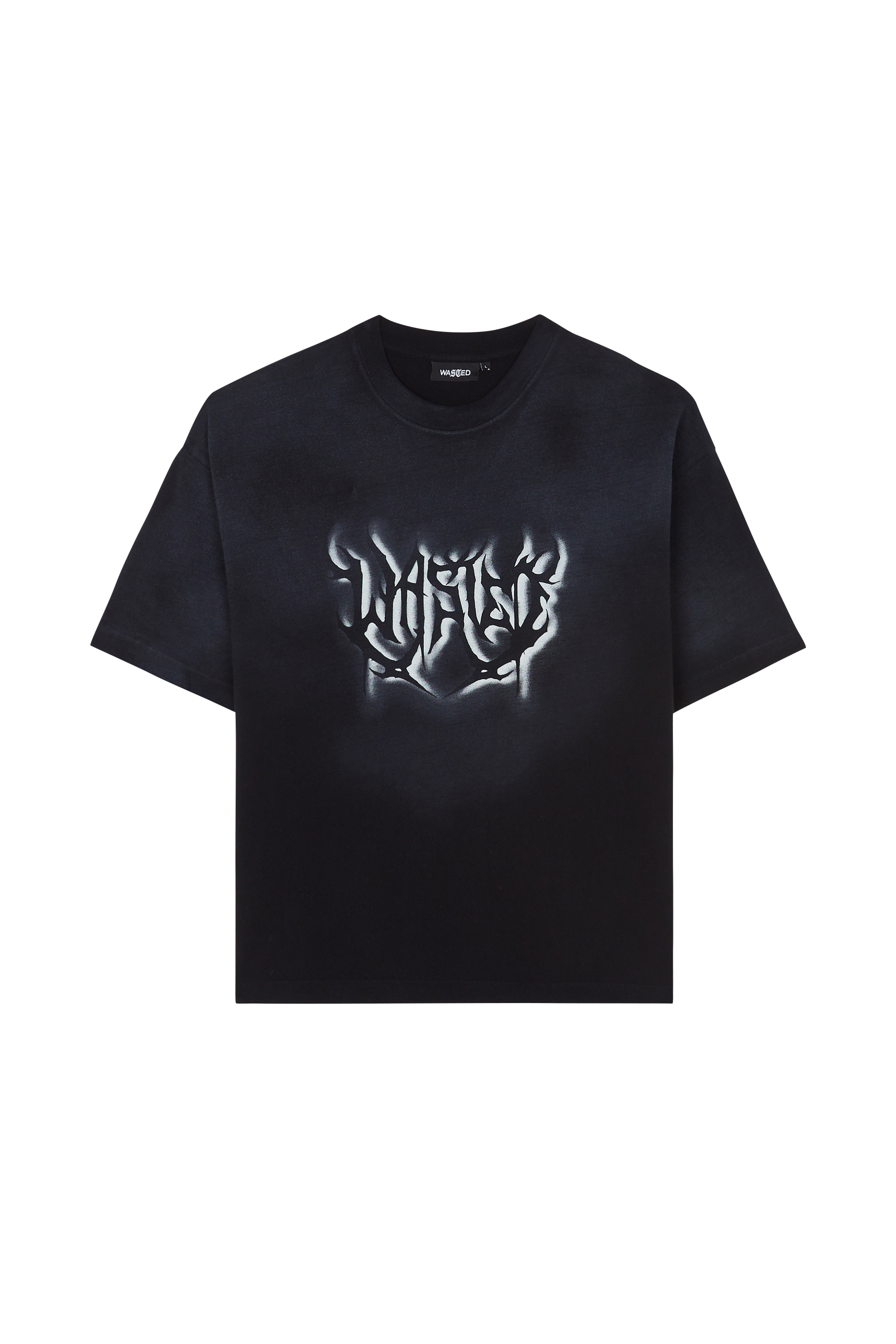 Regular-fit round-neck cotton T-shirt Black