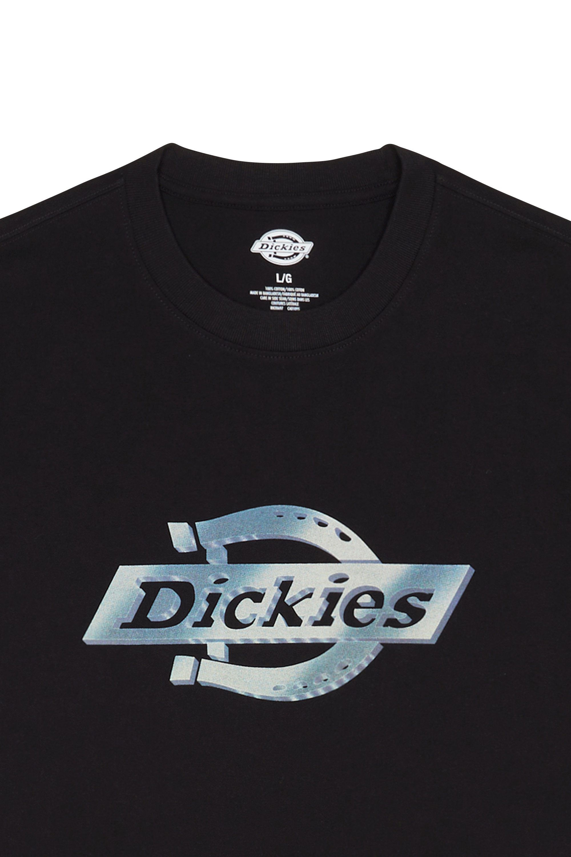 Regular-fit round-neck cotton T-shirt Black