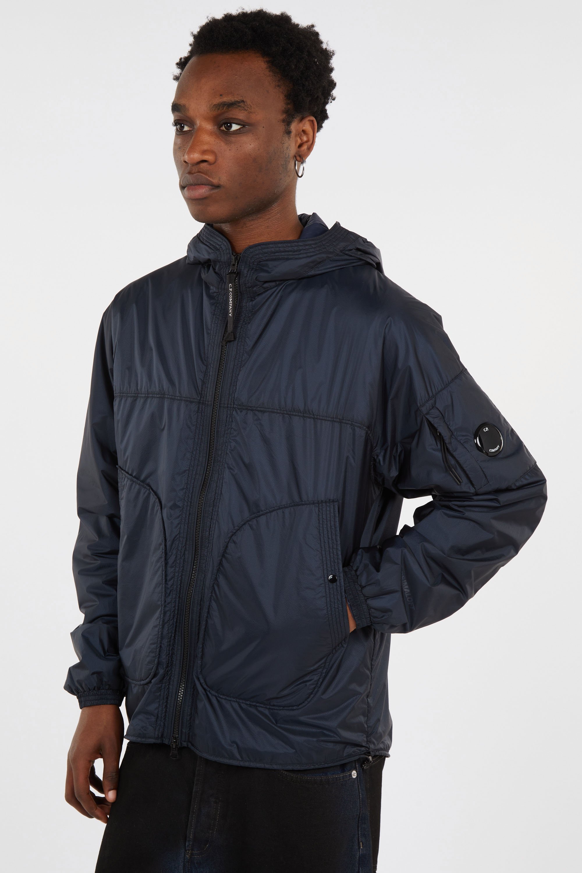 Coupe vent à capuche Bleu