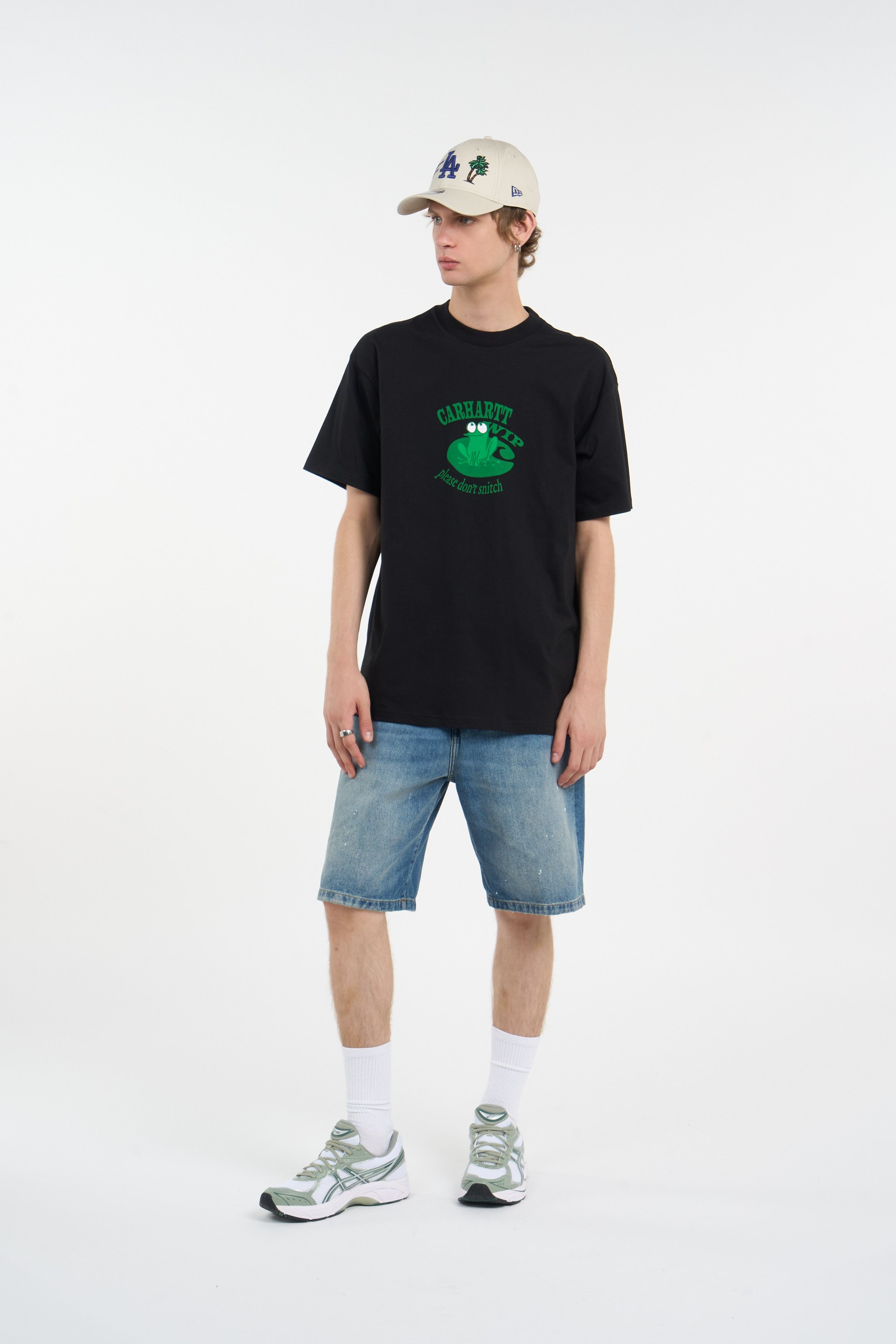 Round neck organic cotton t-shirt | Black CARHARTT WIP Men