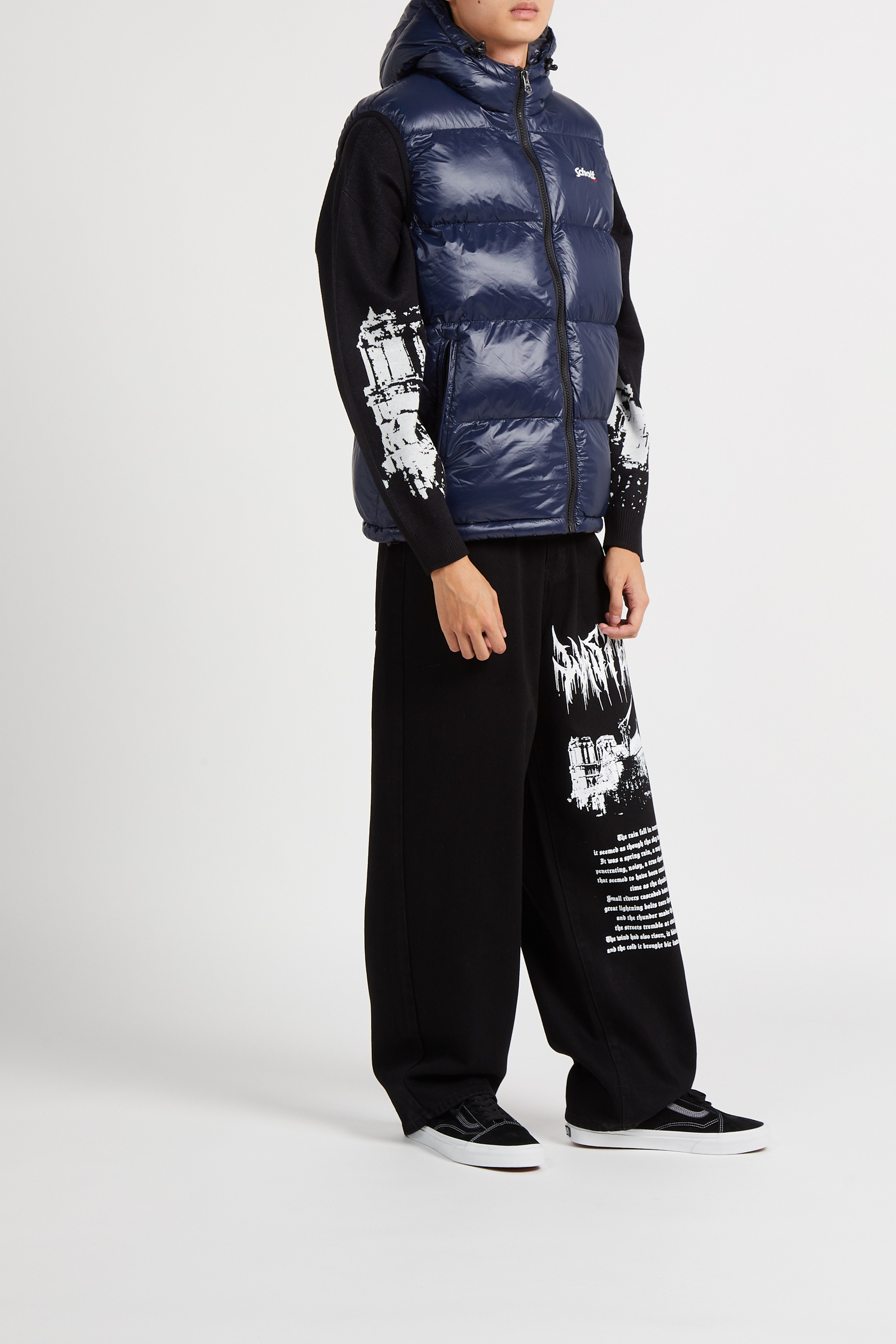 Lightweight quilted padded jacket with high neck SCHOTT Blue