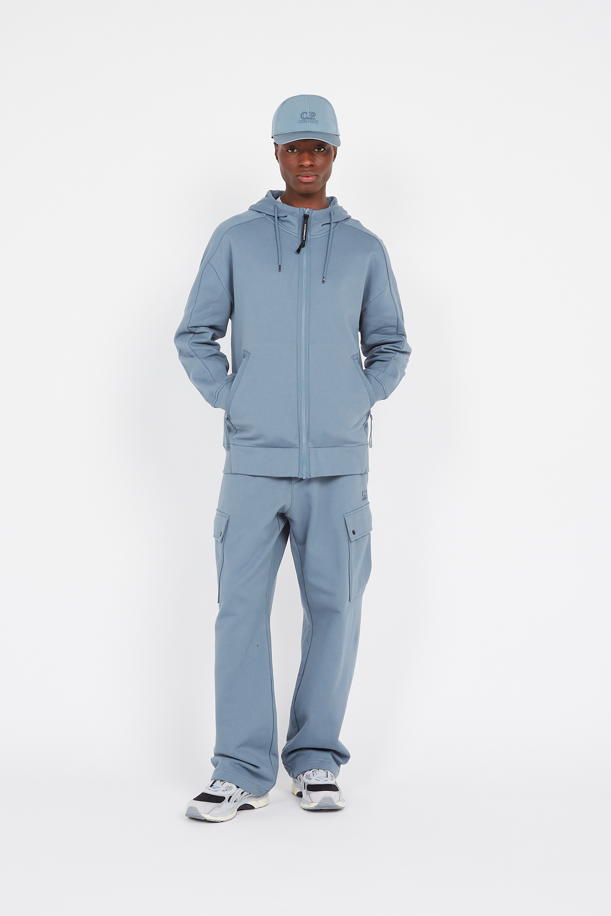 Hoodie zippé Bleu