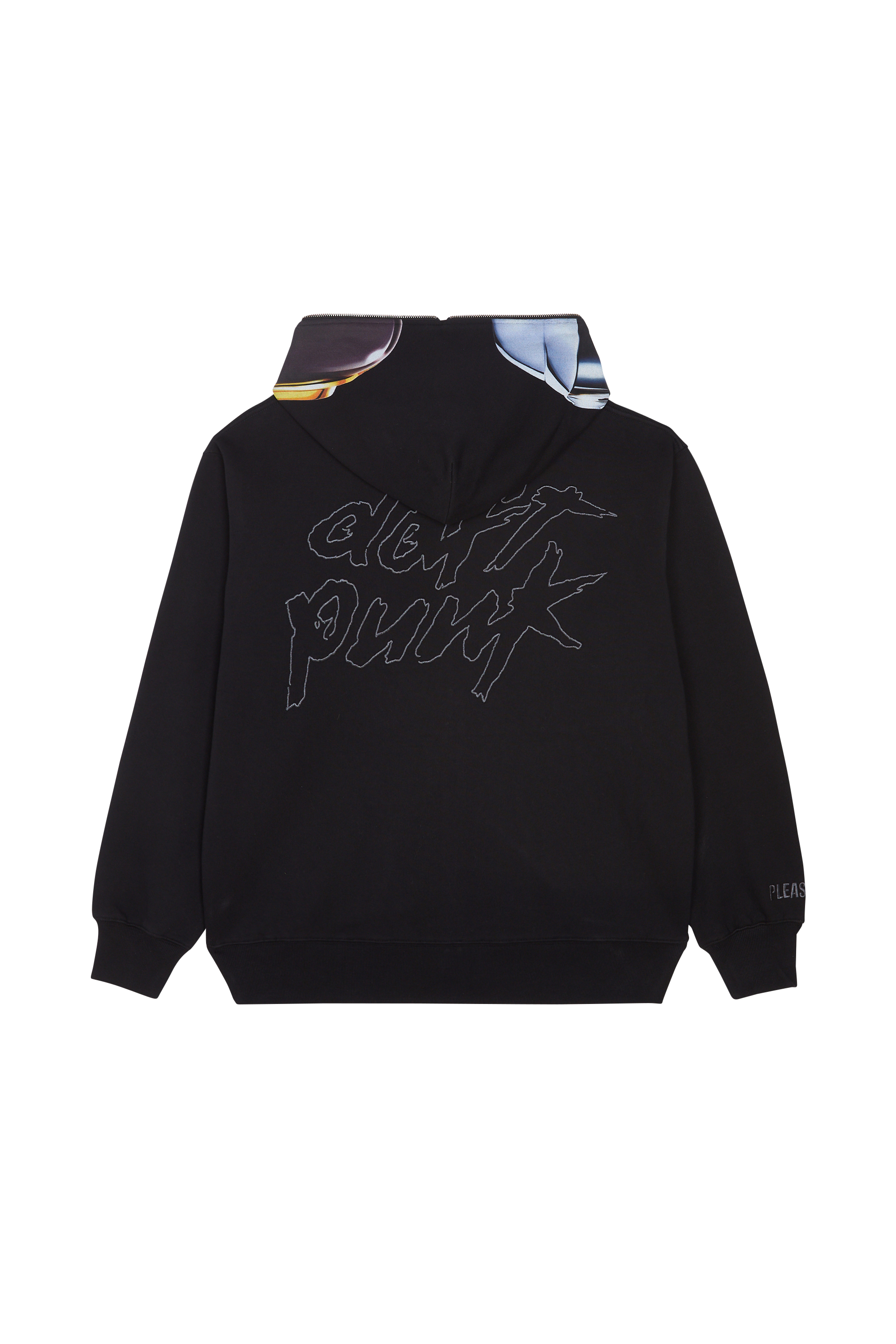 Regular-fit zip-up cotton-blend hoodie with Pony Player Black