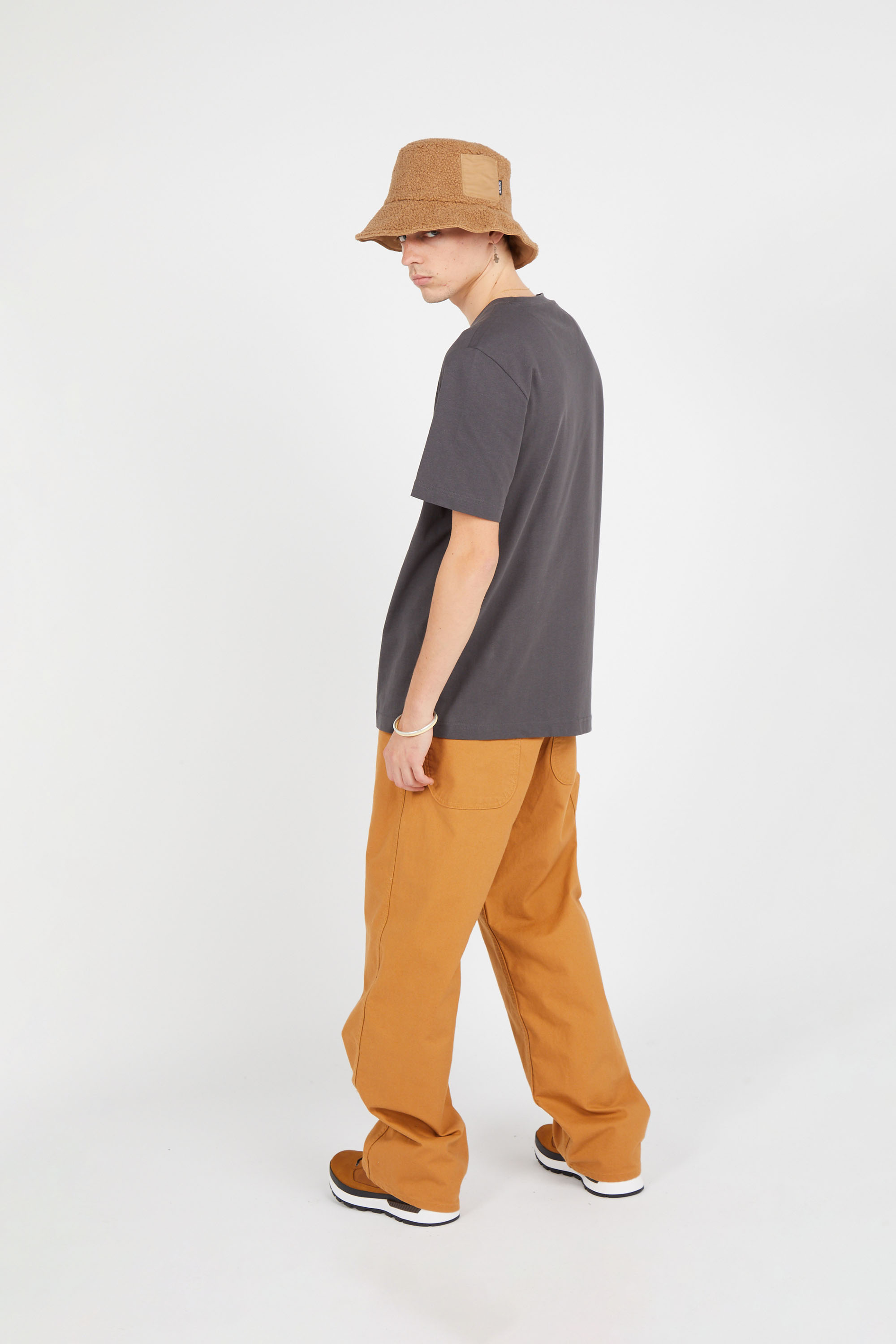 Regular-fit round-neck cotton T-shirt Grey