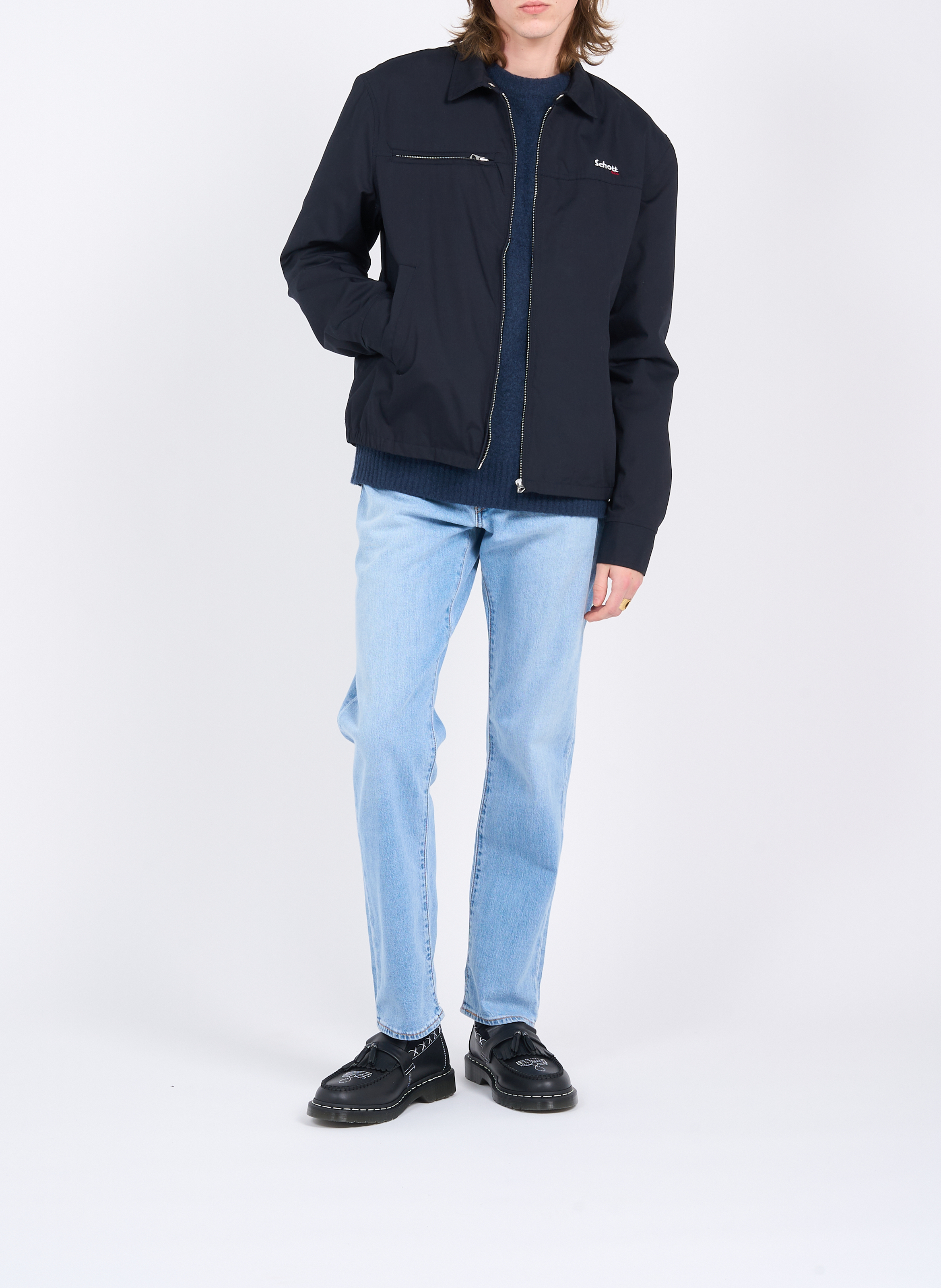 Veste SCHOTT Bleu