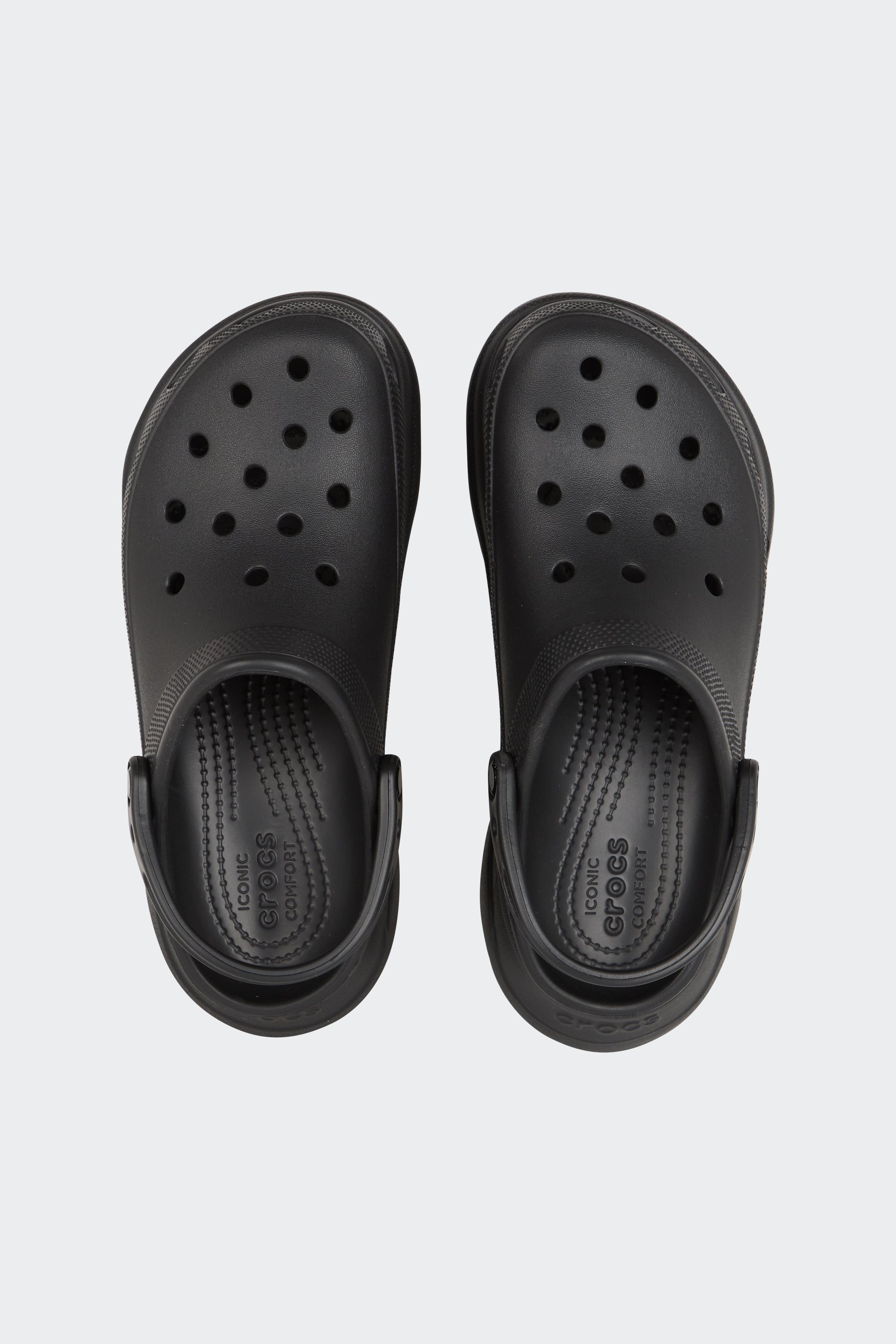 Flat furry sheepskin sandals | Black by CROCS Flat furry sheepskin sandals Black