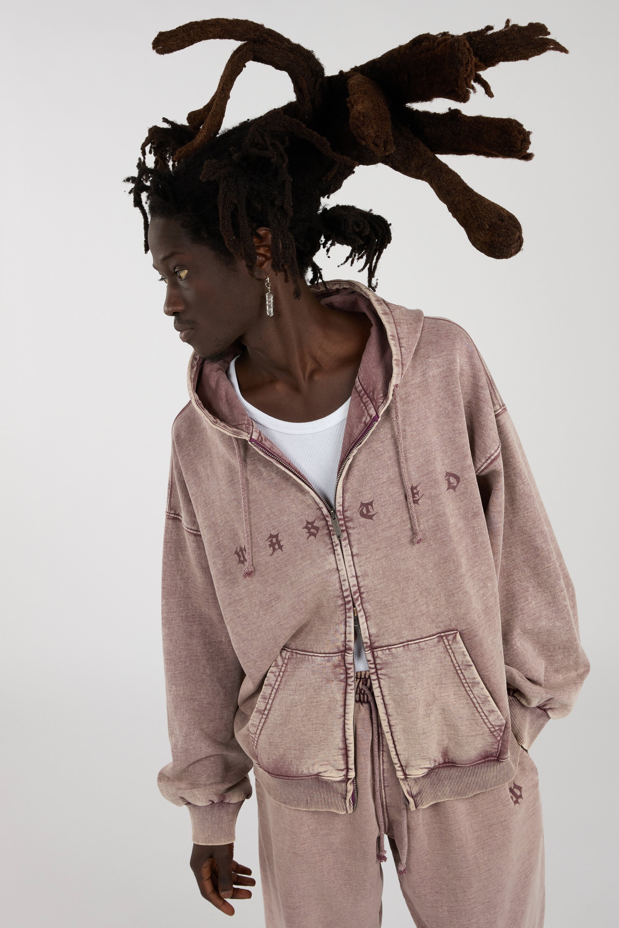 Hoodie zippé Bordeaux