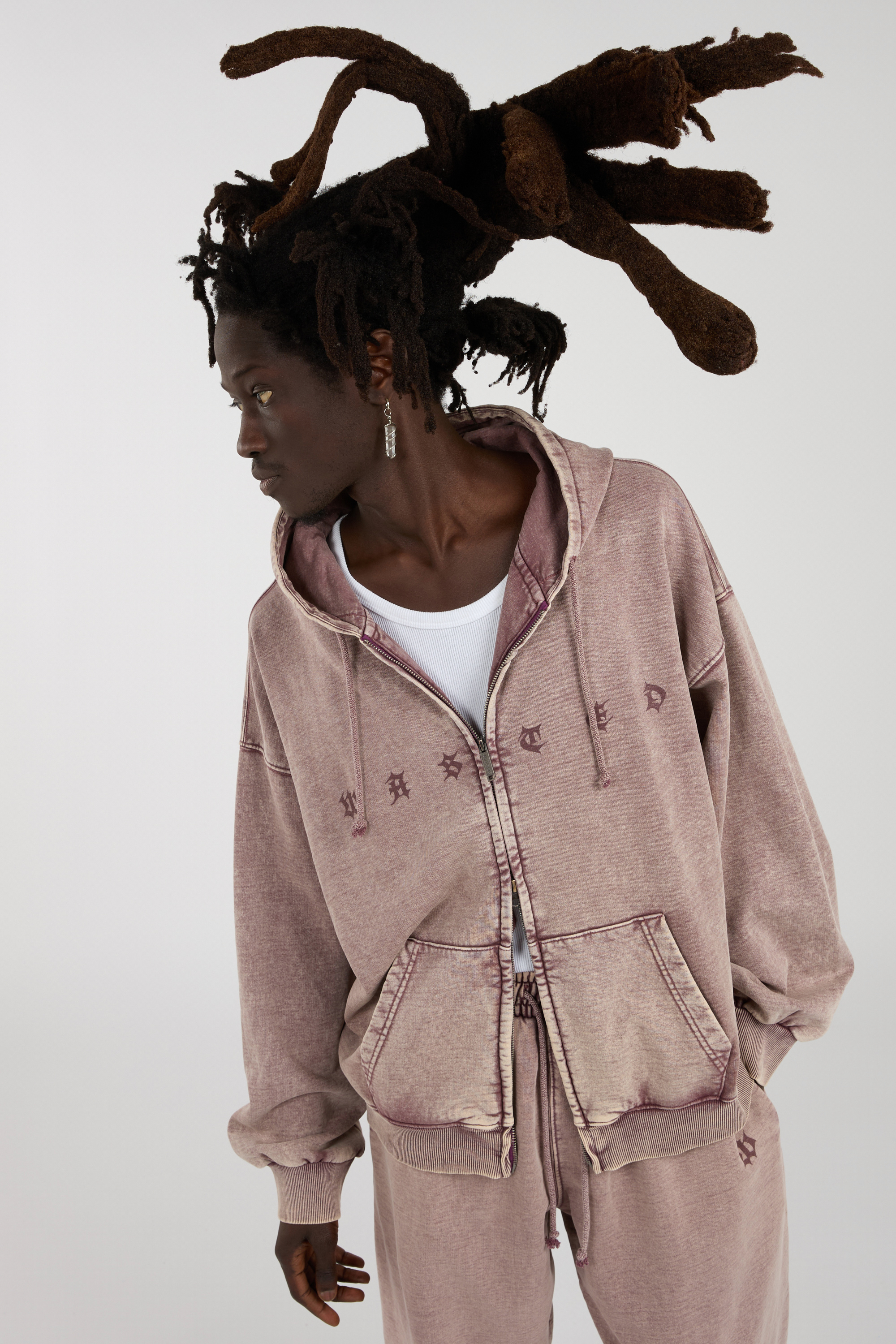 Zippered hoodie Burgundy